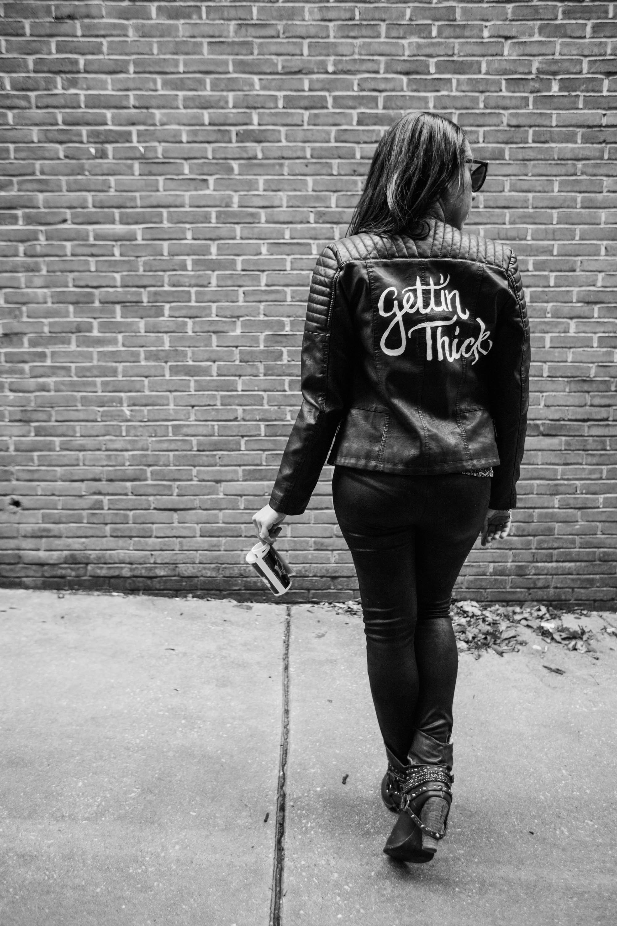 Hand lettered Black Leather jacket Pregnancy Announcement Baltimore Maternity Photographer Megapixels Media Photography-20.jpg