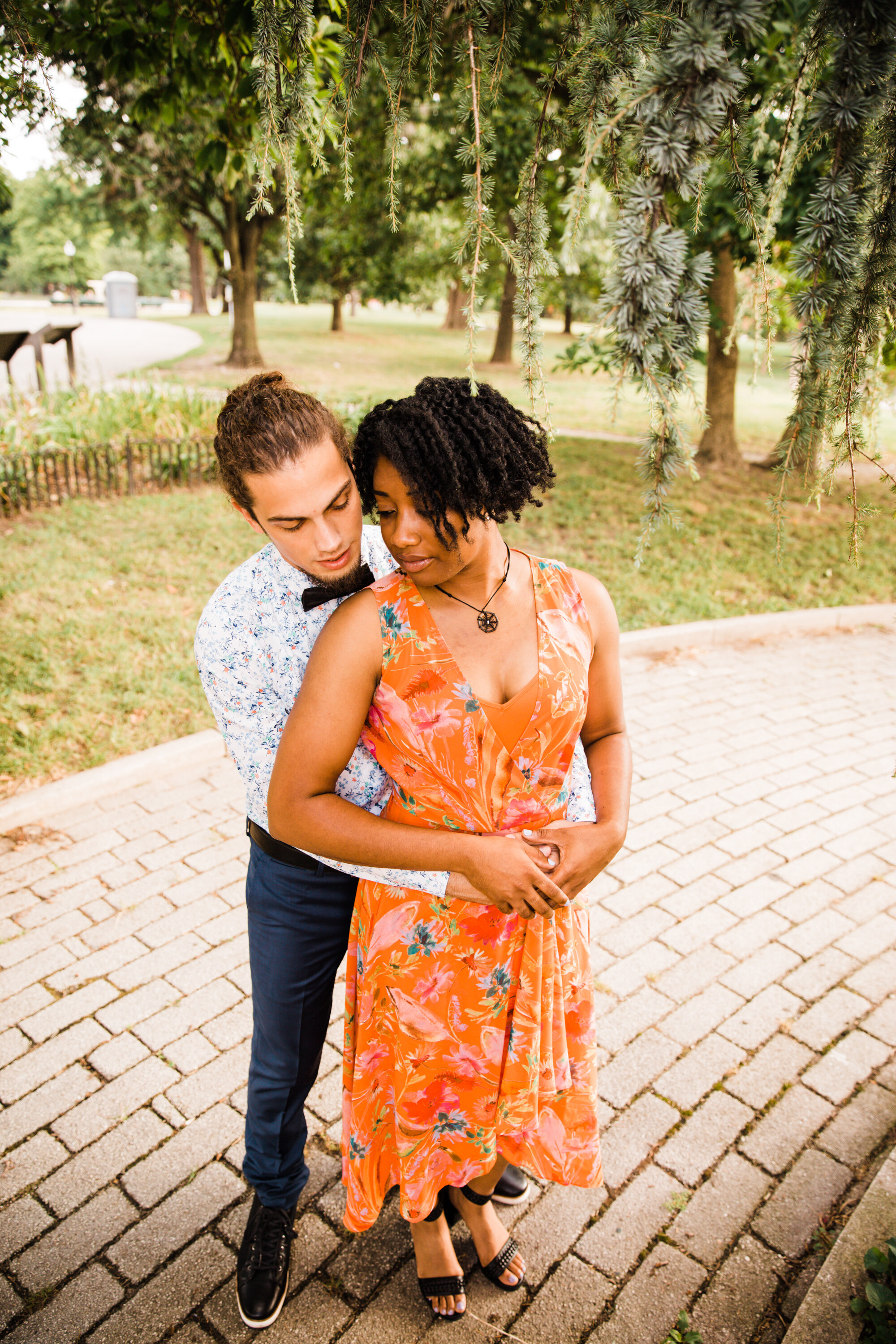 Golden Hour Engagement Session in Baltimore Maryland Patterson Park Pagoda DC Wedding Photographers Megapixels Media Photography and Videography Mixed Couple Multiracial Bride and Groom-10.jpg