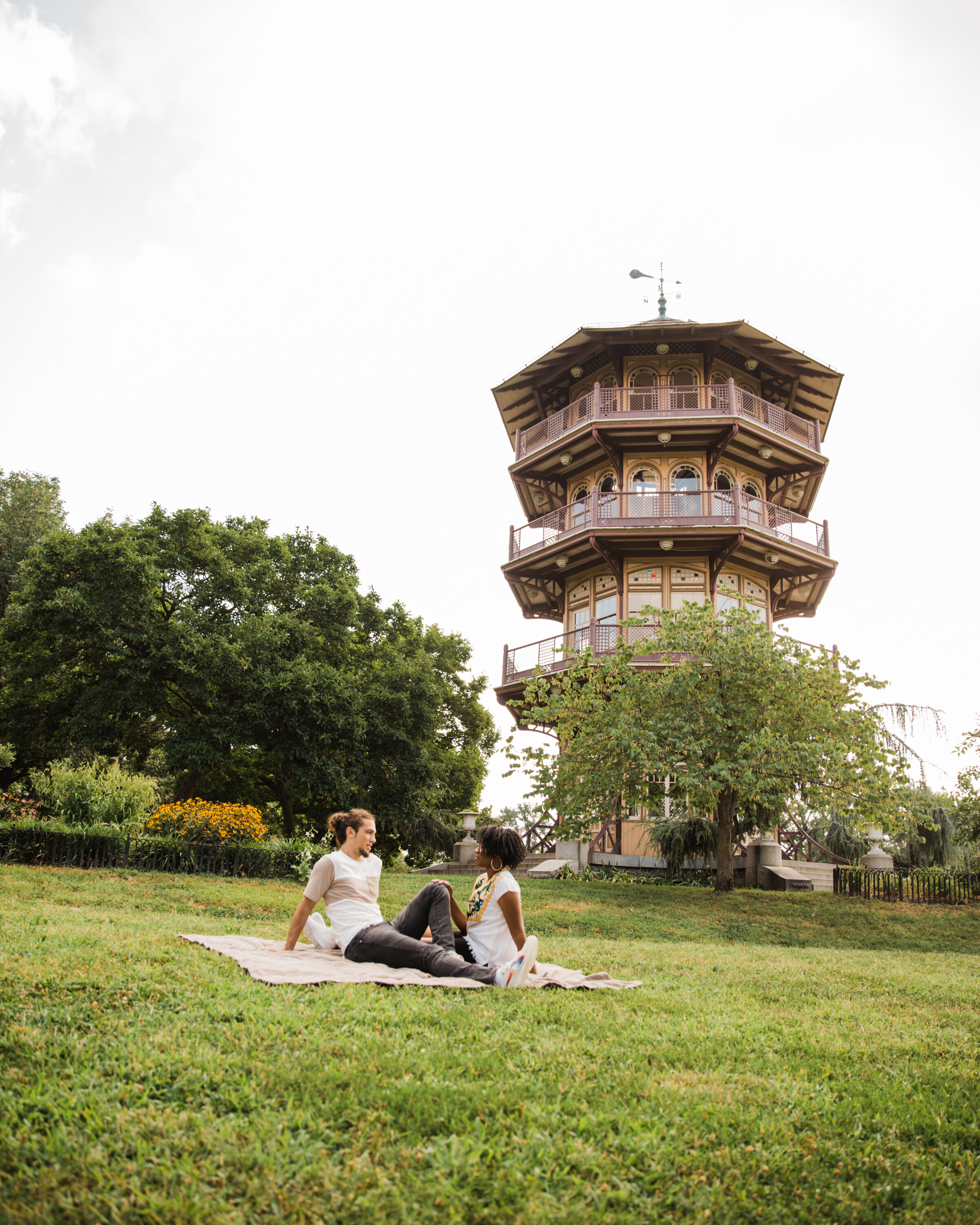 Golden Hour Engagement Session in Baltimore Maryland Patterson Park Pagoda DC Wedding Photographers Megapixels Media Photography and Videography Mixed Couple Multiracial Bride and Groom-33.jpg
