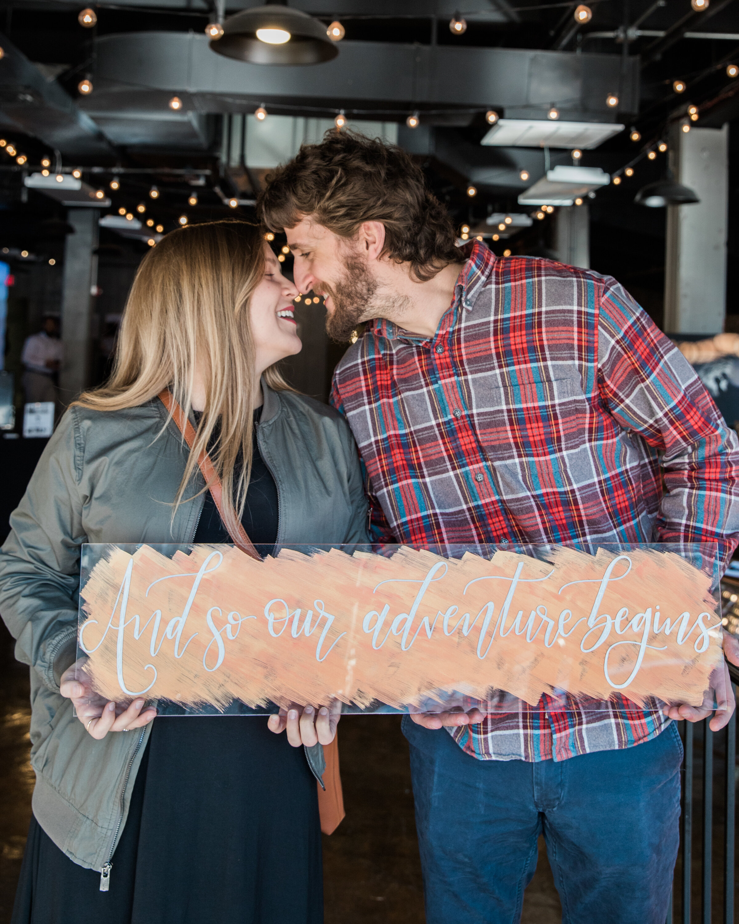 Custom Hand Lettered Signs for Engagement Photos by Signs of Our Lives shot by Megapixels Media Photography Best Baltimore Wedding Photographers Main Street Ballroom-9.jpg