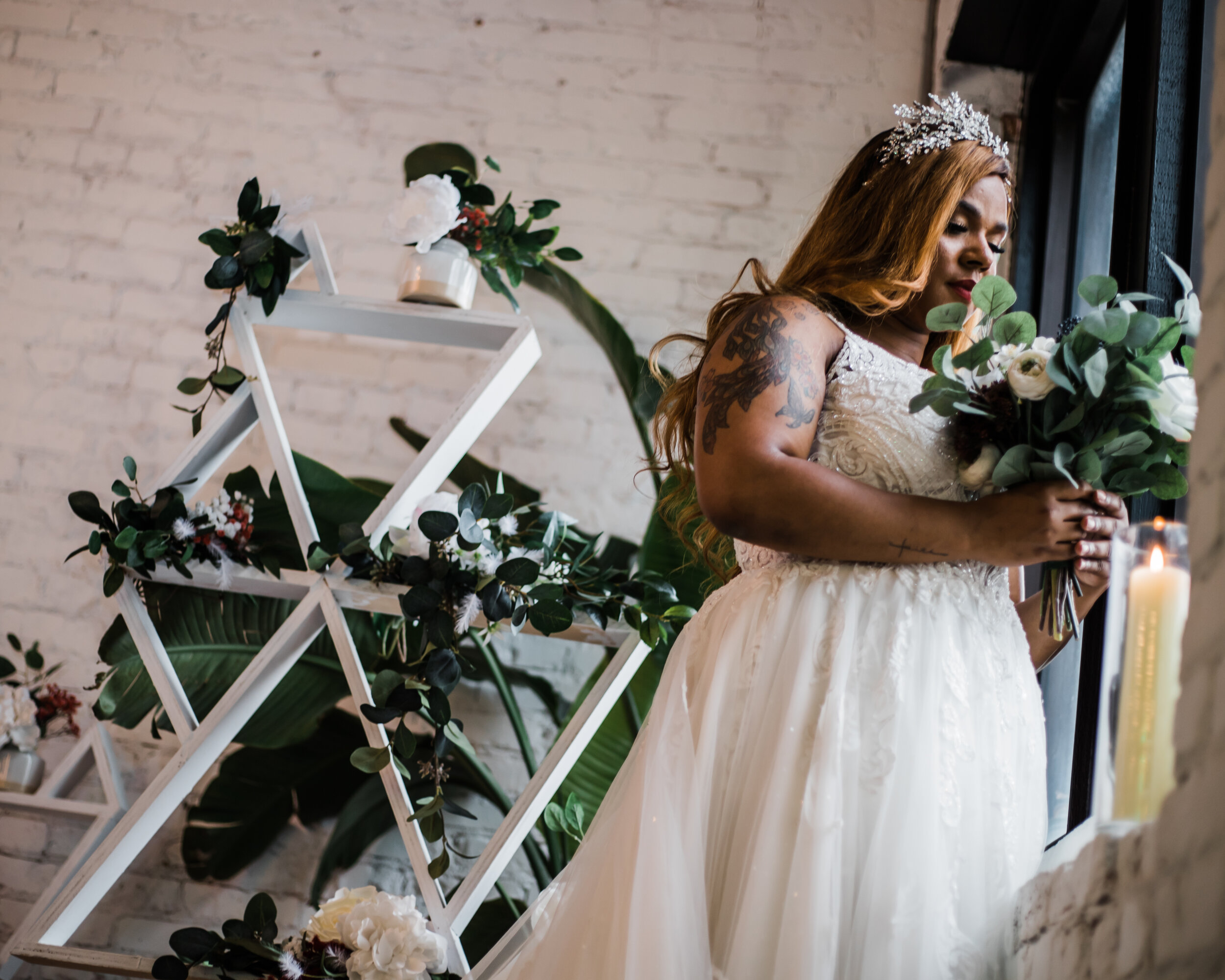 Curvy Bride with Tattoos Alternative Wedding at HABITAT at Seya in Baltimore City Maryland Wedding Photographers Megapixels Media Photography Black Husband and WWife Photographers (3 of 32).jpg
