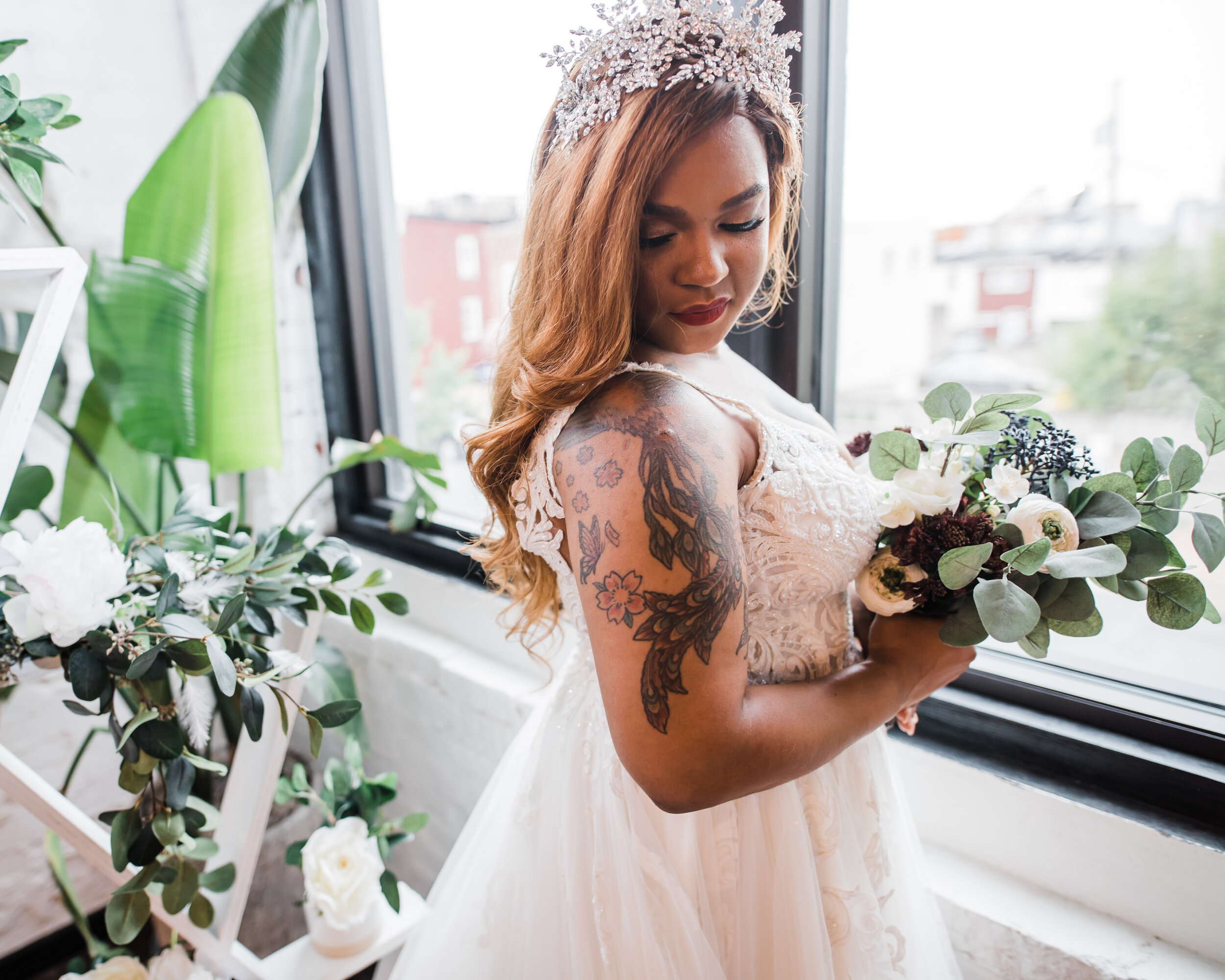 Curvy Bride with Tattoos Alternative Wedding at HABITAT at Seya in Baltimore City Maryland Wedding Photographers Megapixels Media Photography Black Husband and WWife Photographers (5 of 32).jpg