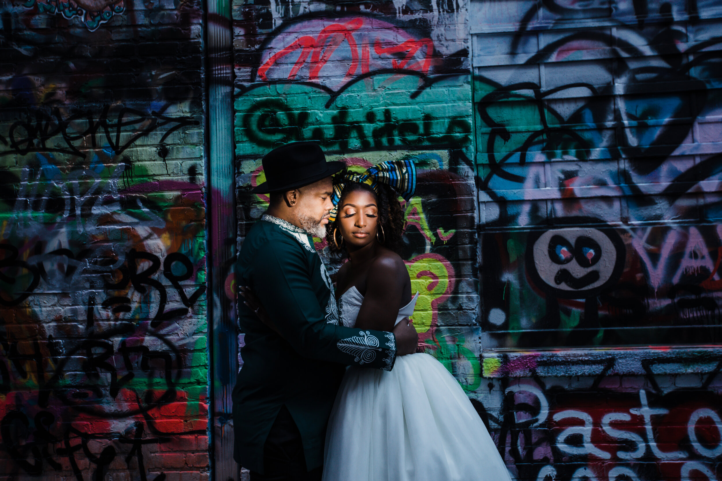 Baltimore Graffiti Alley Wedding African Print Wedding Dress Black Bride Megapixels Media Photography -12.jpg