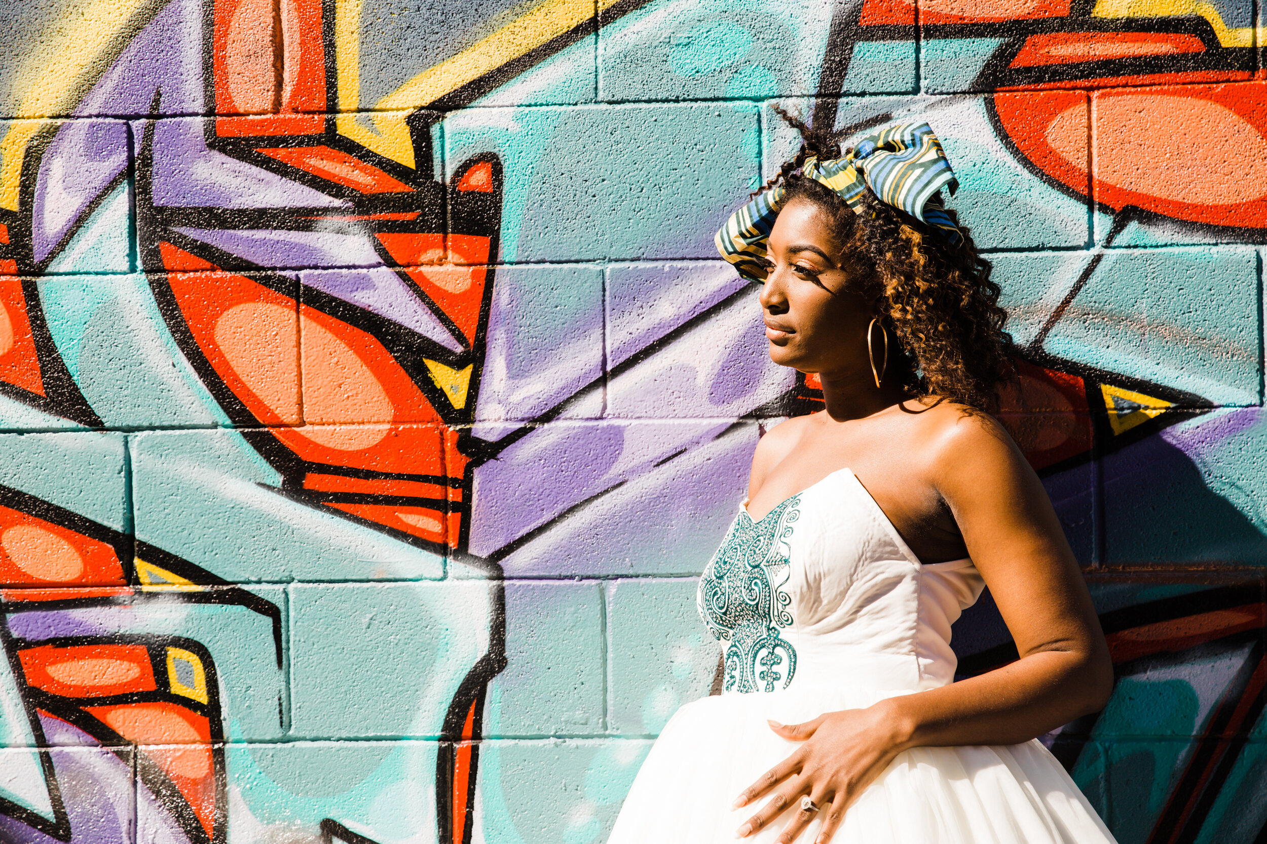 Baltimore Graffiti Alley Wedding African Print Wedding Dress Black Bride Megapixels Media Photography -7.jpg