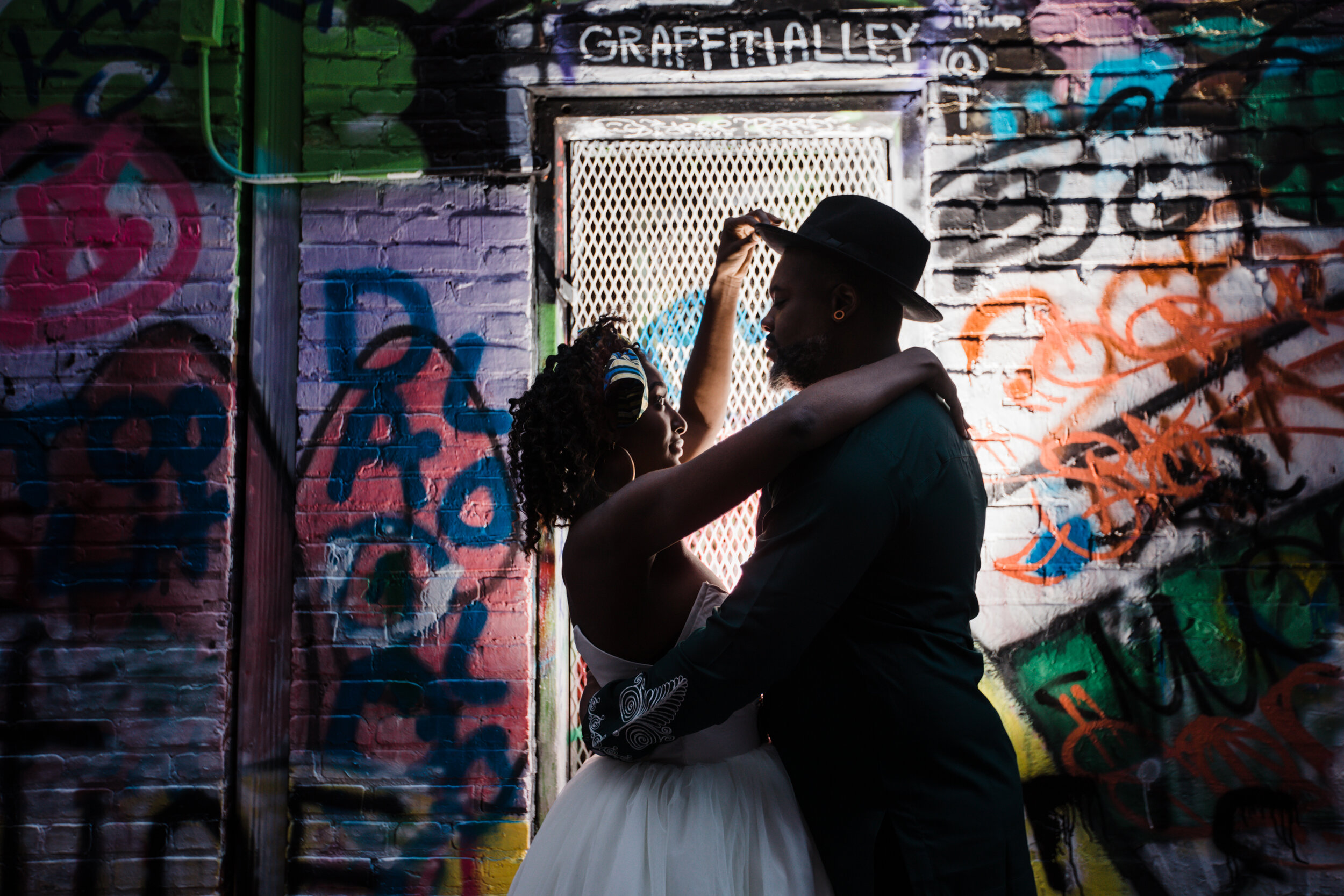 Baltimore Graffiti Alley Wedding African Print Wedding Dress Black Bride Megapixels Media Photography -35.jpg