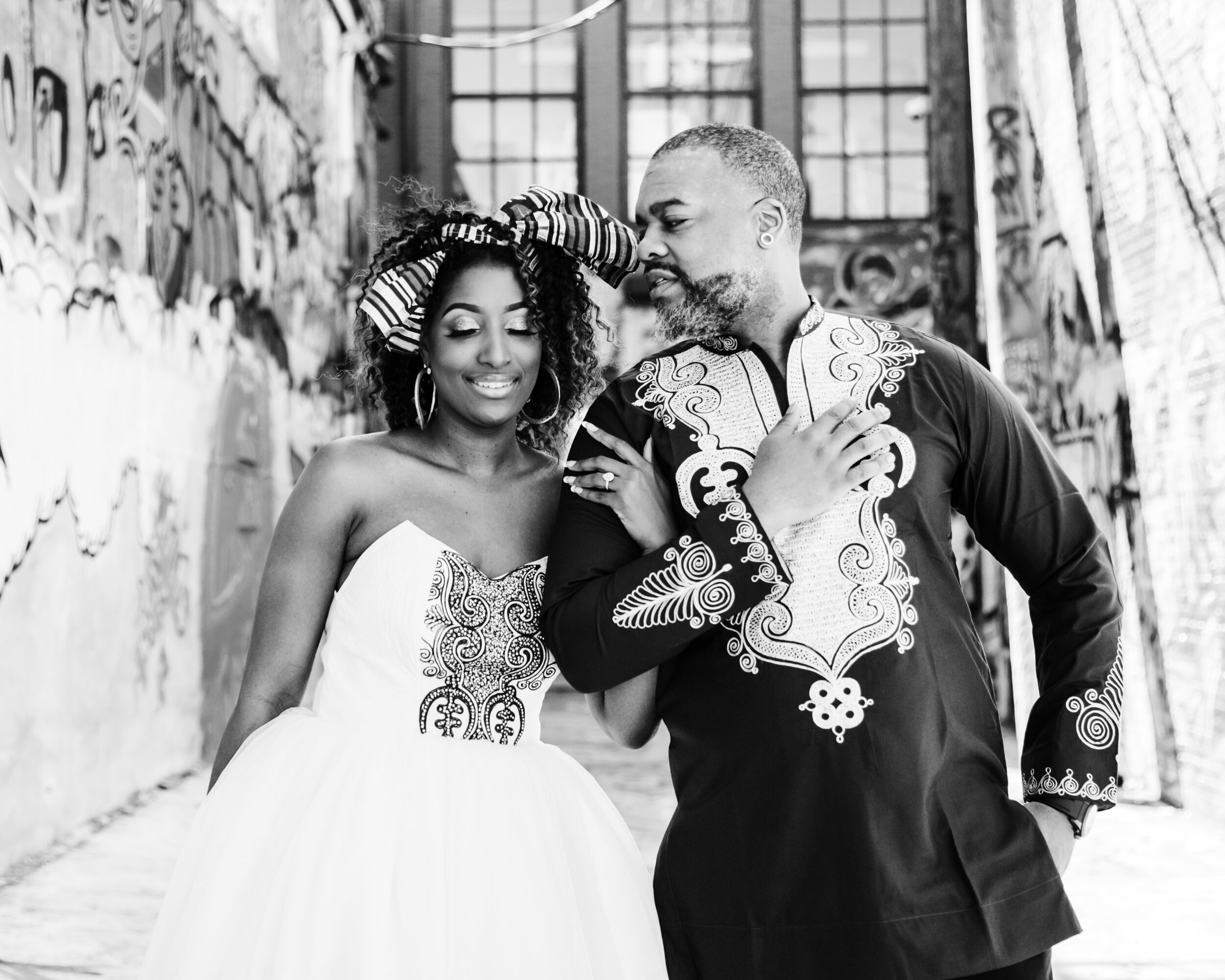 Baltimore Graffiti Alley Wedding African Print Wedding Dress Black Bride Megapixels Media Photography -16.jpg