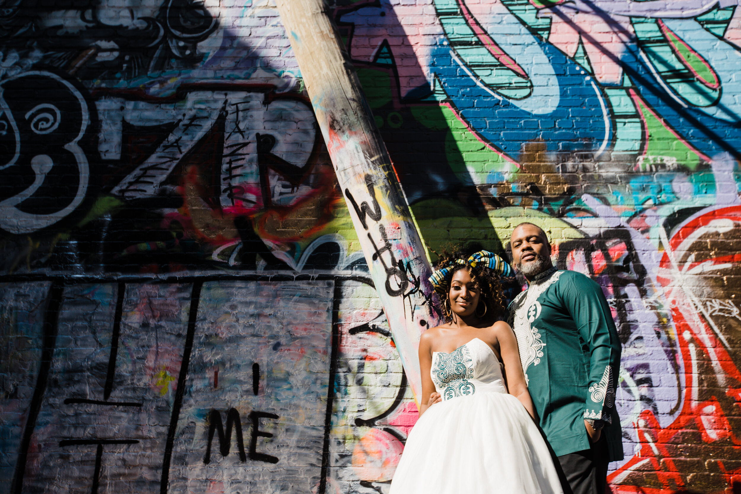 Baltimore Graffiti Alley Wedding African Print Wedding Dress Black Bride Megapixels Media Photography -11.jpg