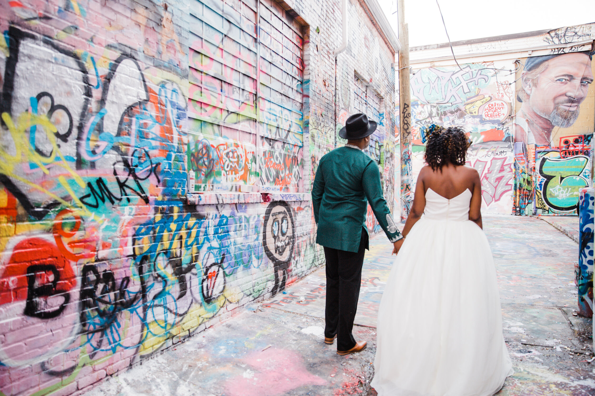 Baltimore Graffiti Alley Wedding African Print Wedding Dress Black Bride Megapixels Media Photography -34.jpg