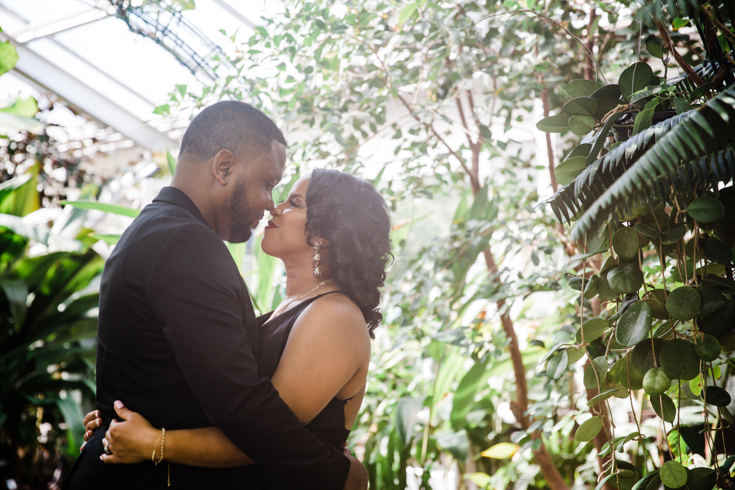 Best Wedding Photographers in Baltimore Free Engagement Session Maryland Megapixels Media Photography Rawlings Conservatory Engagement Photos Black Dress Black Couple in Love-11.jpg