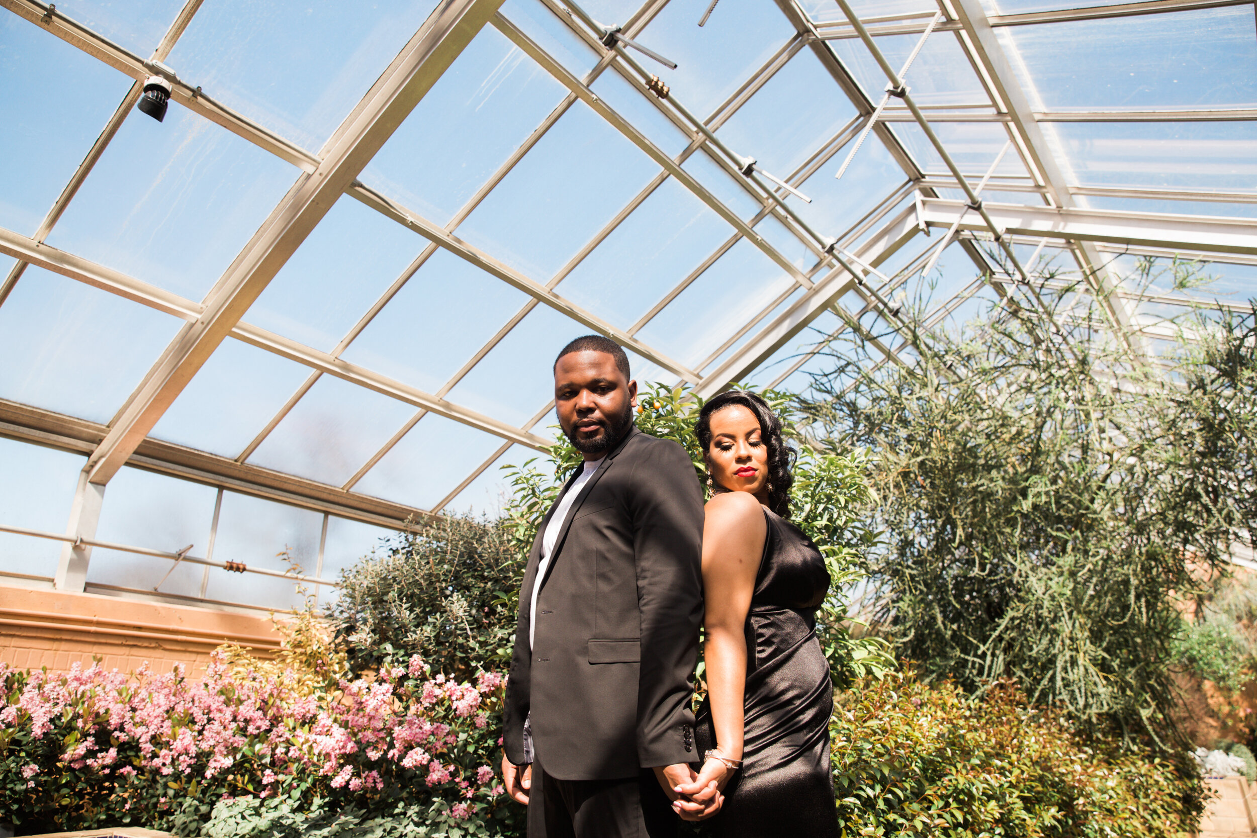 Best Wedding Photographers in Baltimore Free Engagement Session Maryland Megapixels Media Photography Rawlings Conservatory Engagement Photos Black Dress Black Couple in Love-20.jpg