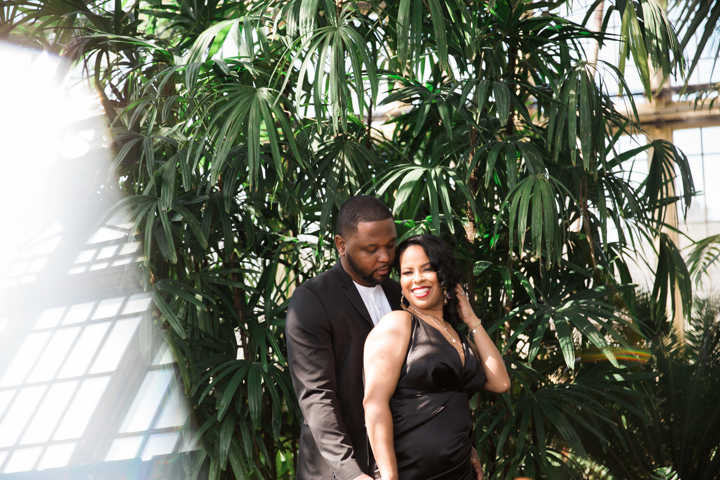 Best Wedding Photographers in Baltimore Free Engagement Session Maryland Megapixels Media Photography Rawlings Conservatory Engagement Photos Black Dress Black Couple in Love-27.jpg