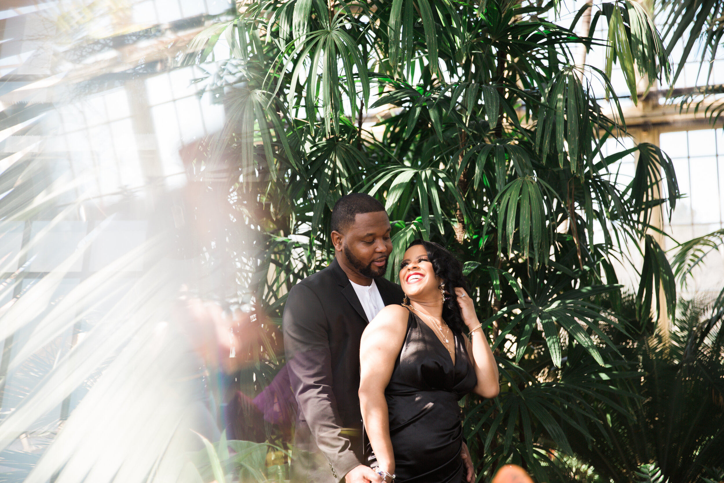Best Wedding Photographers in Baltimore Free Engagement Session Maryland Megapixels Media Photography Rawlings Conservatory Engagement Photos Black Dress Black Couple in Love-28.jpg
