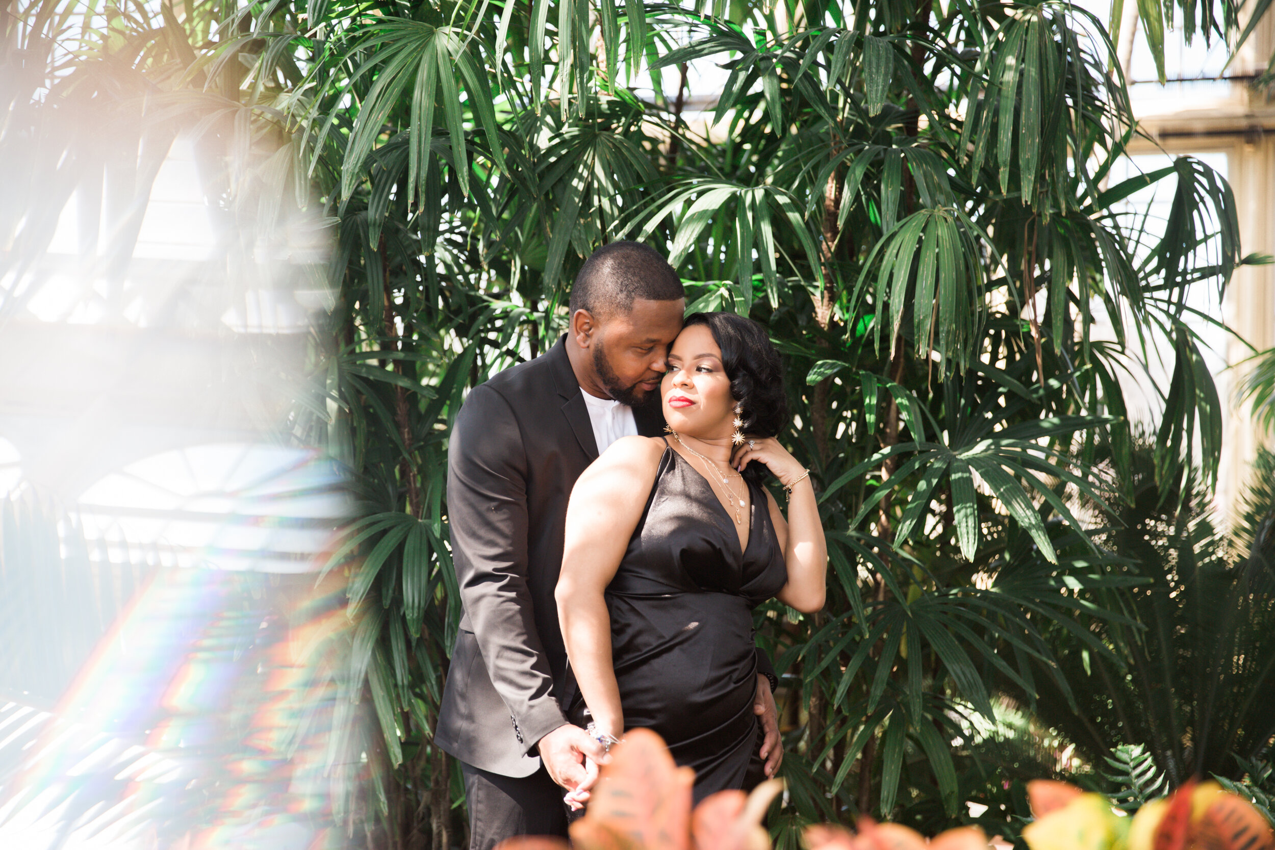 Best Wedding Photographers in Baltimore Free Engagement Session Maryland Megapixels Media Photography Rawlings Conservatory Engagement Photos Black Dress Black Couple in Love-30.jpg