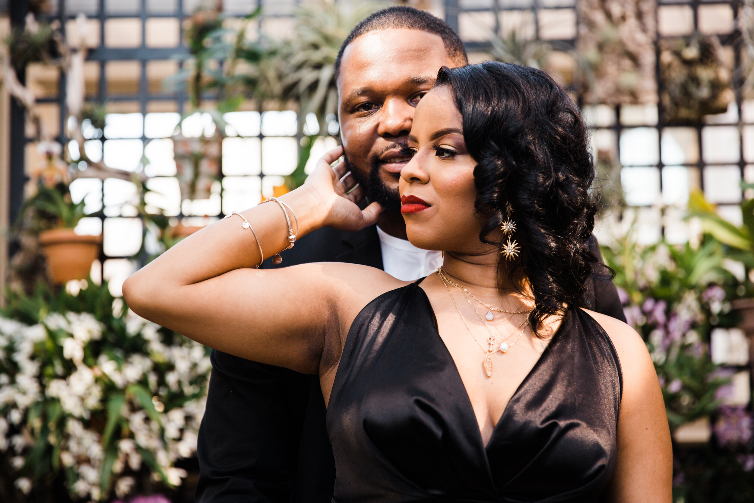 Best Wedding Photographers in Baltimore Free Engagement Session Maryland Megapixels Media Photography Rawlings Conservatory Engagement Photos Black Dress Black Couple in Love-33.jpg