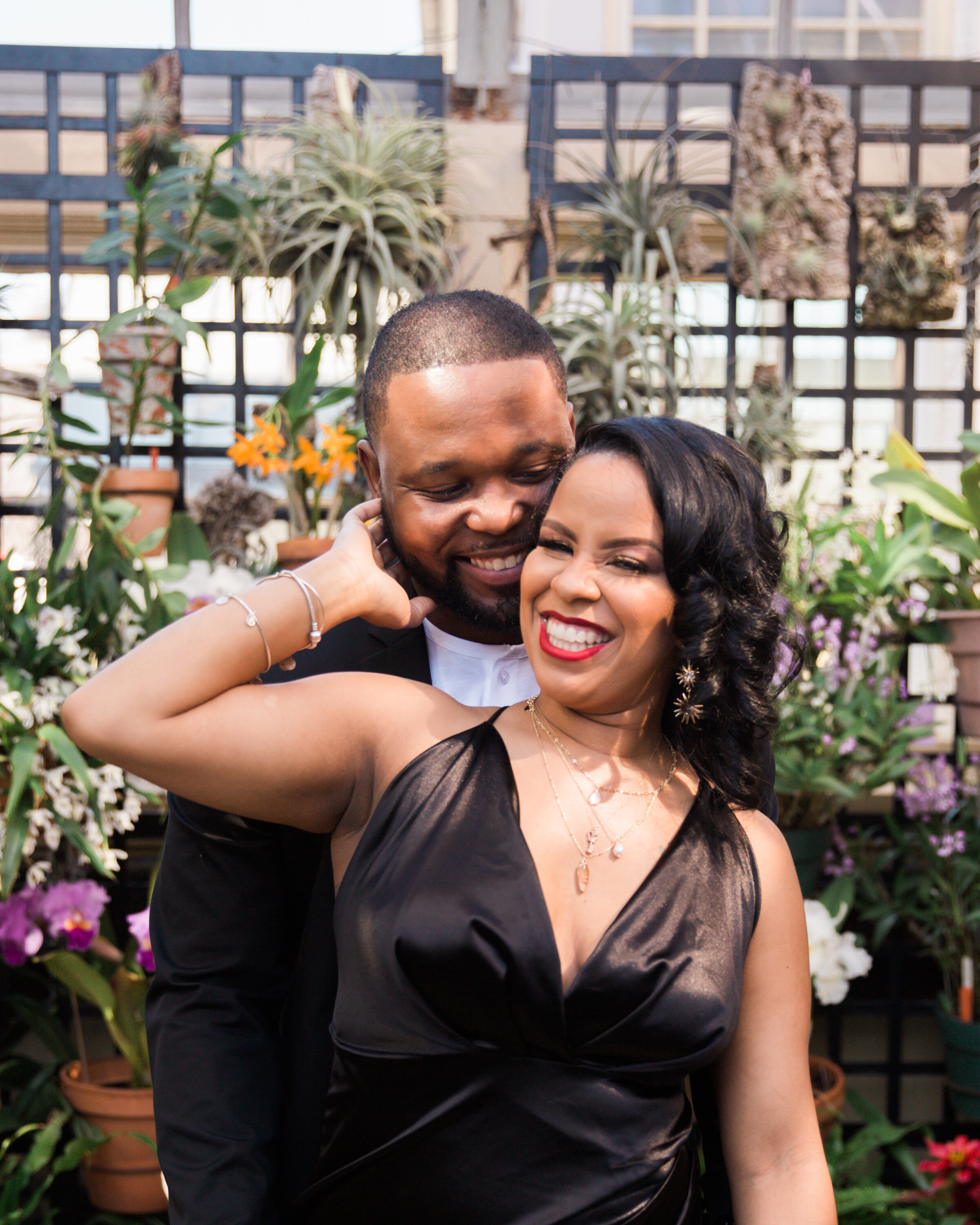 Best Wedding Photographers in Baltimore Free Engagement Session Maryland Megapixels Media Photography Rawlings Conservatory Engagement Photos Black Dress Black Couple in Love-34.jpg
