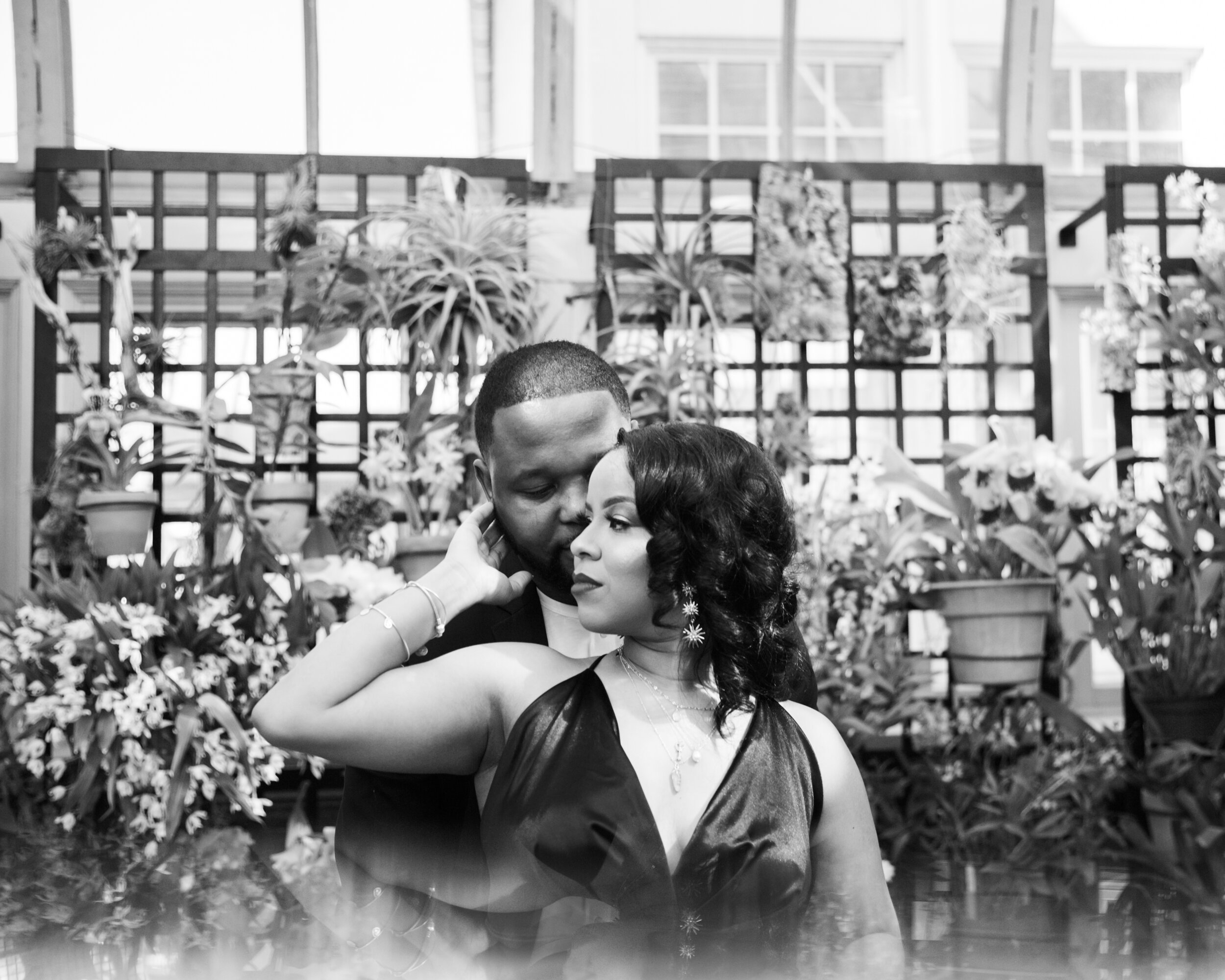 Best Wedding Photographers in Baltimore Free Engagement Session Maryland Megapixels Media Photography Rawlings Conservatory Engagement Photos Black Dress Black Couple in Love-35.jpg