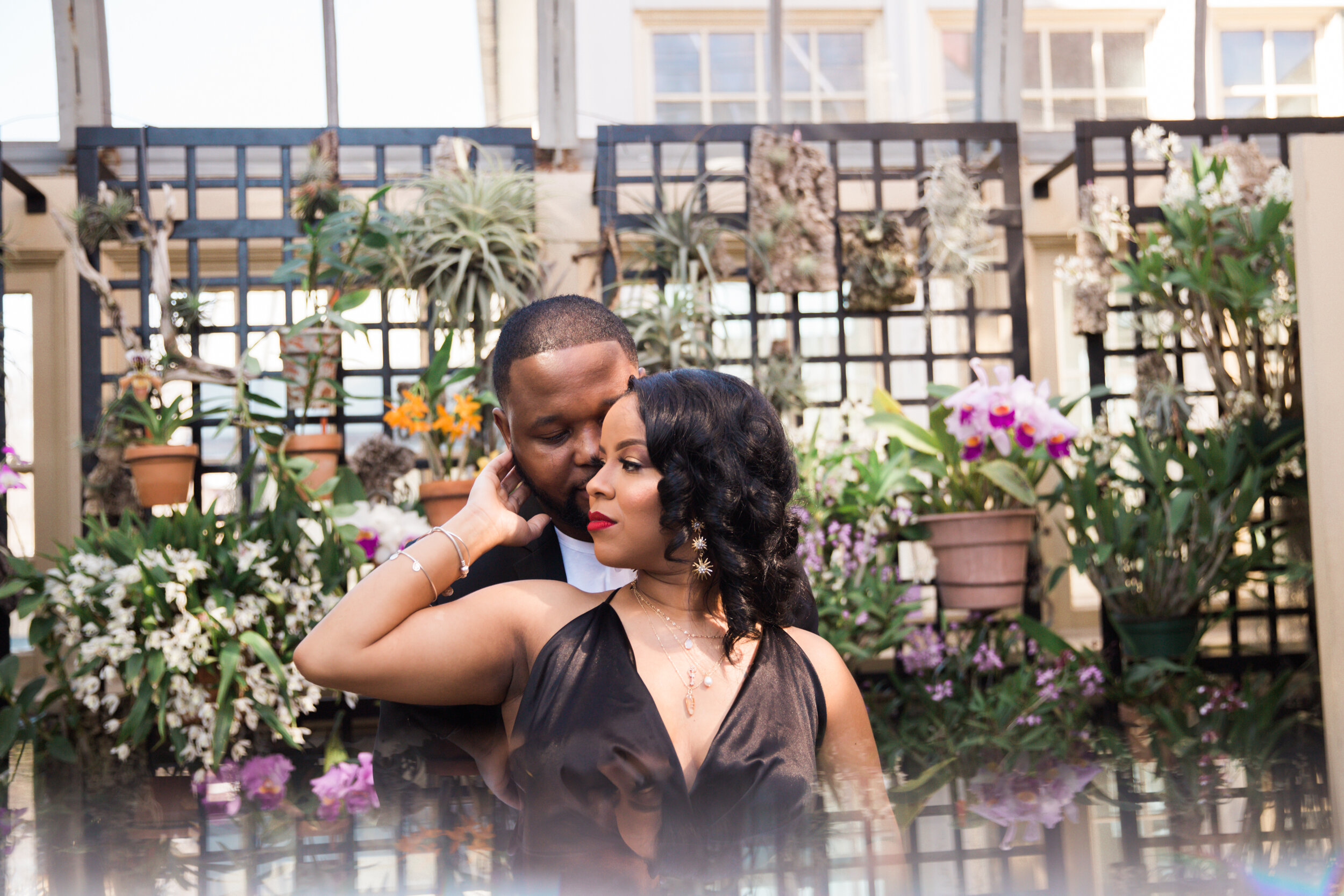Best Wedding Photographers in Baltimore Free Engagement Session Maryland Megapixels Media Photography Rawlings Conservatory Engagement Photos Black Dress Black Couple in Love-36.jpg