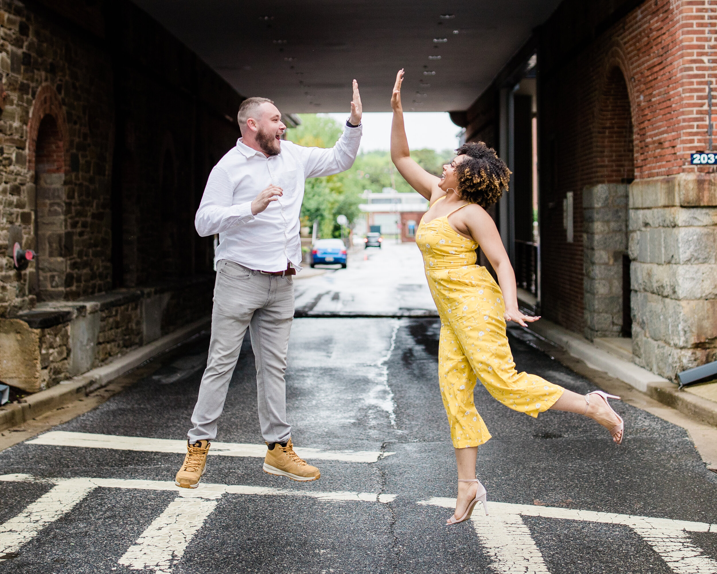 Yellow Happy Engagement Photos at Clipper Mill Maryland Megapixels Media-50.jpg