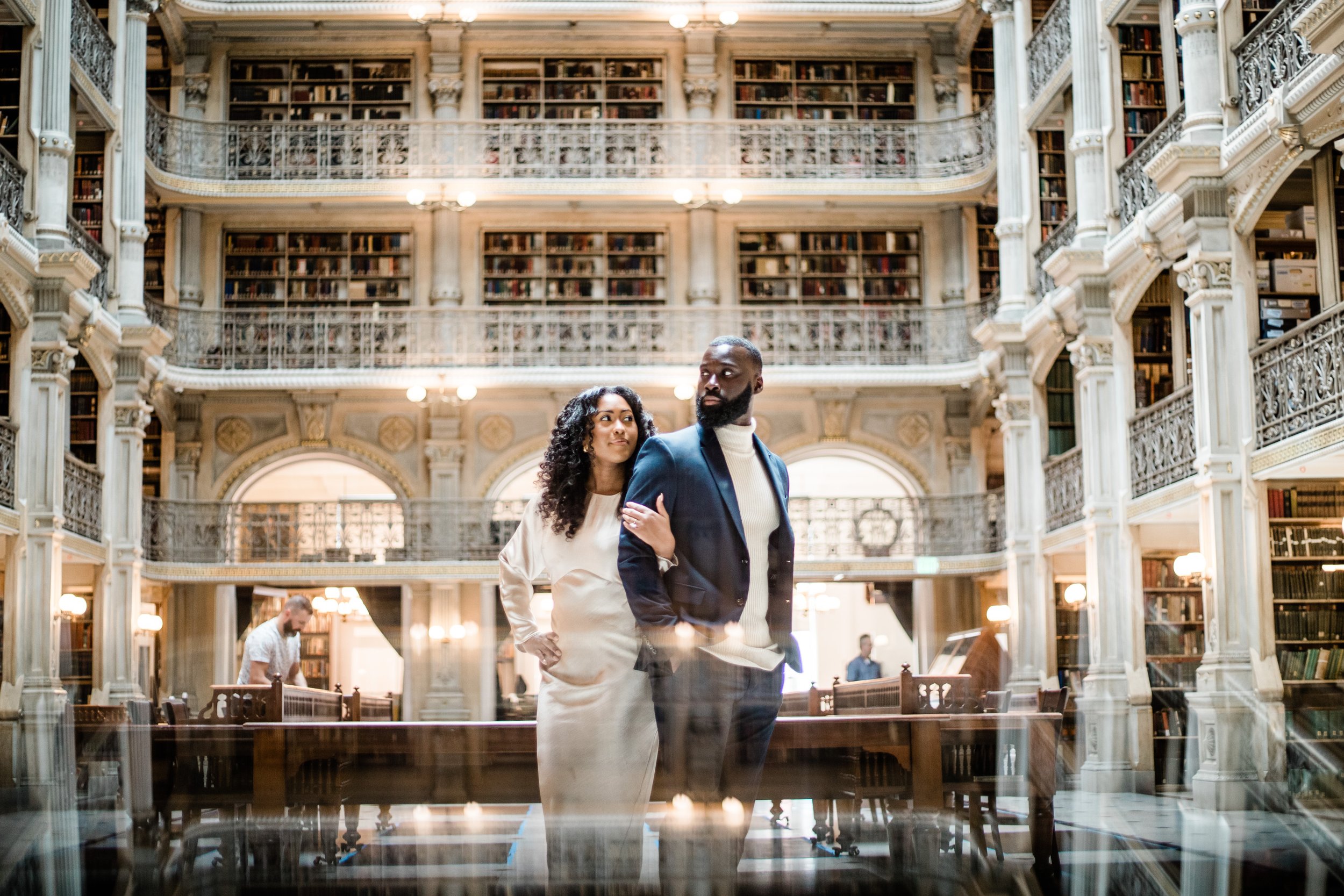 Disney Beauty and The Beast Inspired Engagement Session at The Peabody Library Baltimore Maryland shot by Megapixels Media Photography-1.jpg