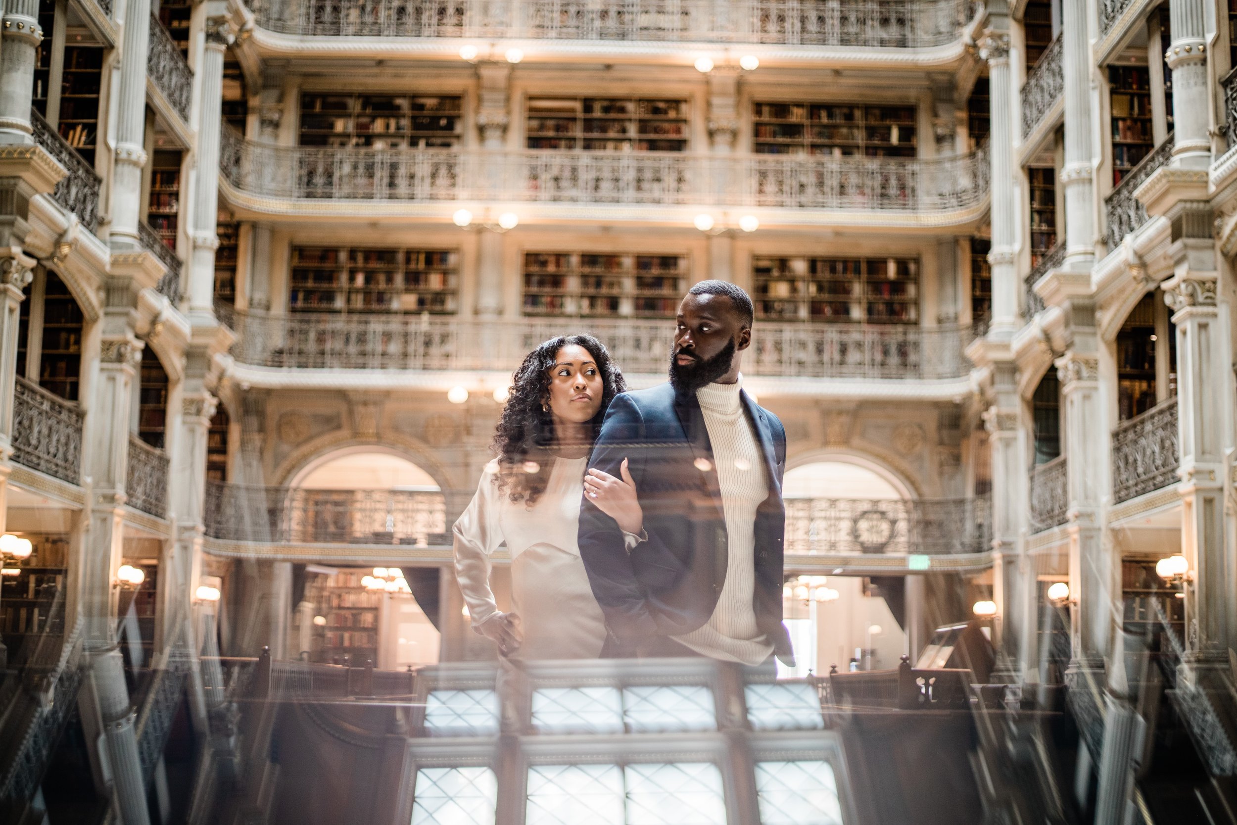 Disney Beauty and The Beast Inspired Engagement Session at The Peabody Library Baltimore Maryland shot by Megapixels Media Photography-3.jpg