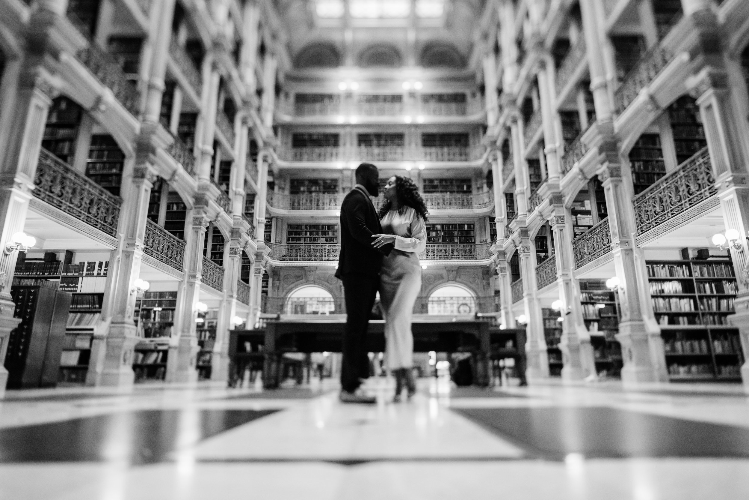 Disney Beauty and The Beast Inspired Engagement Session at The Peabody Library Baltimore Maryland shot by Megapixels Media Photography-5.jpg