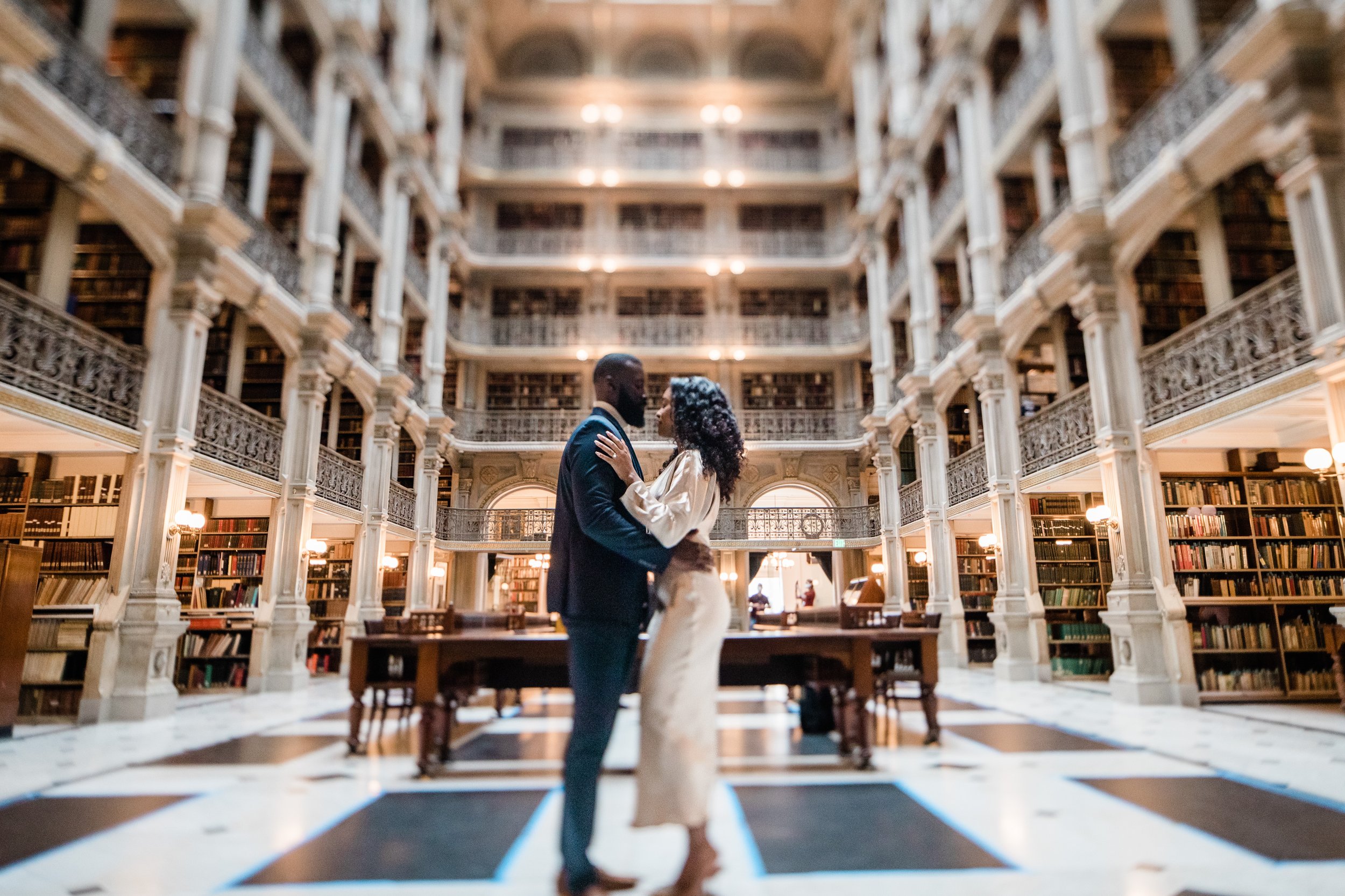 Disney Beauty and The Beast Inspired Engagement Session at The Peabody Library Baltimore Maryland shot by Megapixels Media Photography-8.jpg