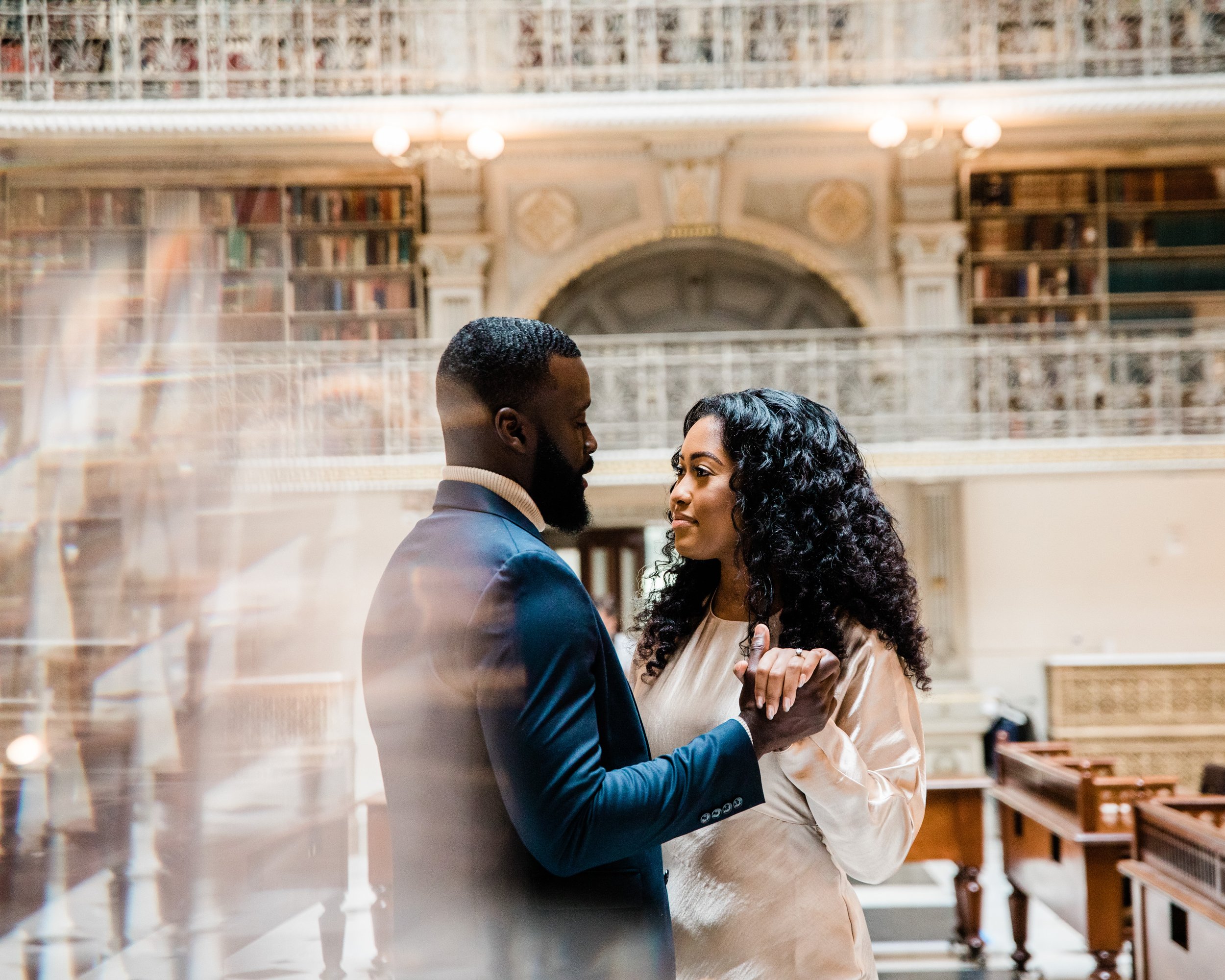 Disney Beauty and The Beast Inspired Engagement Session at The Peabody Library Baltimore Maryland shot by Megapixels Media Photography-9.jpg