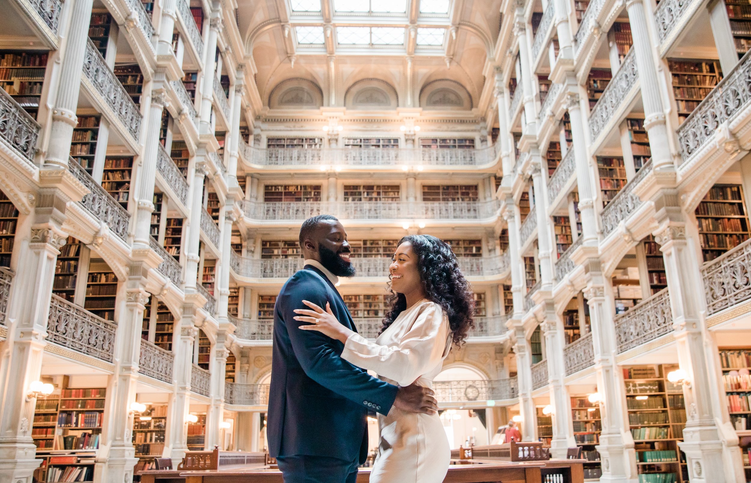 Disney Beauty and The Beast Inspired Engagement Session at The Peabody Library Baltimore Maryland shot by Megapixels Media Photography-14.jpg