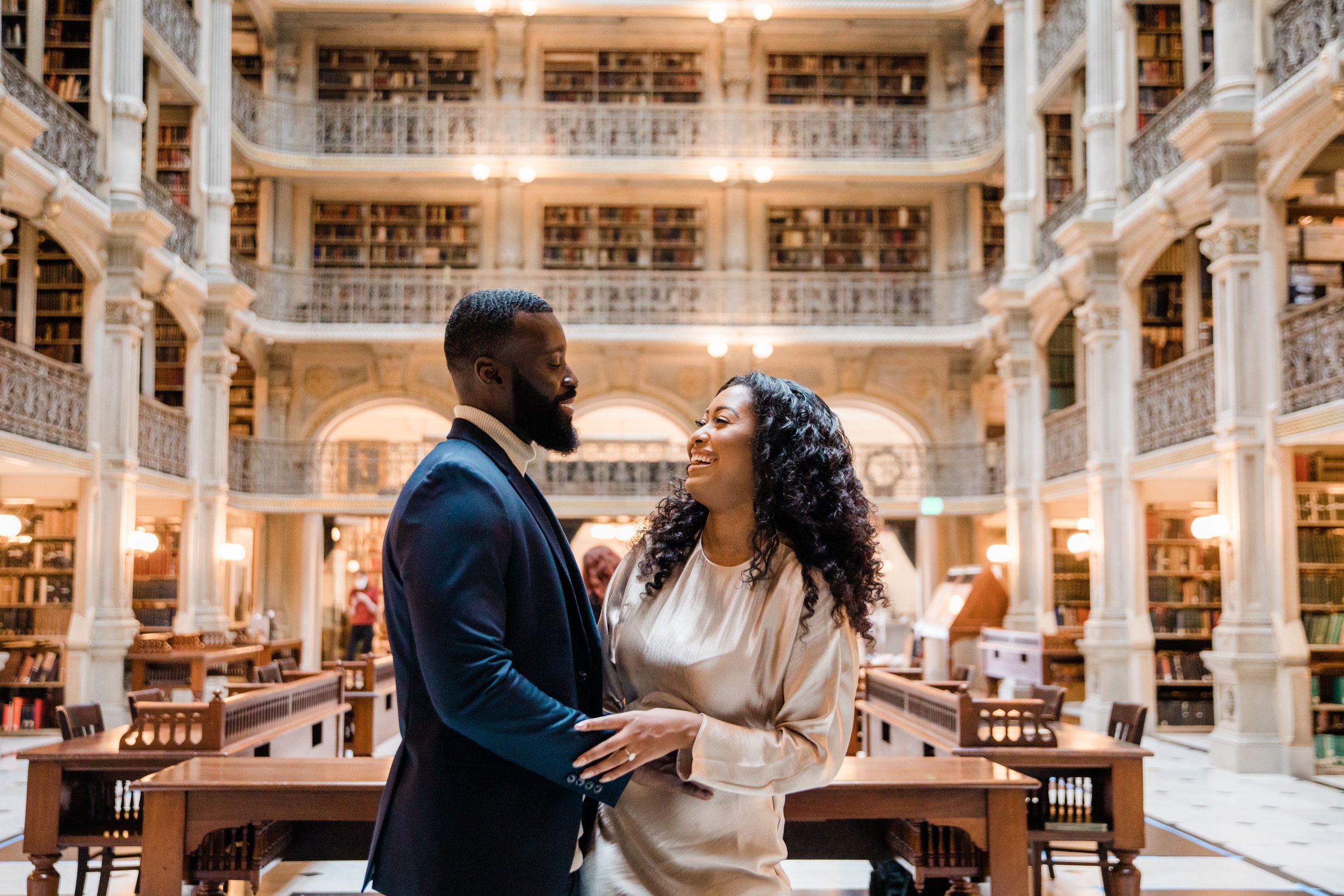 Disney Beauty and The Beast Inspired Engagement Session at The Peabody Library Baltimore Maryland shot by Megapixels Media Photography-15.jpg