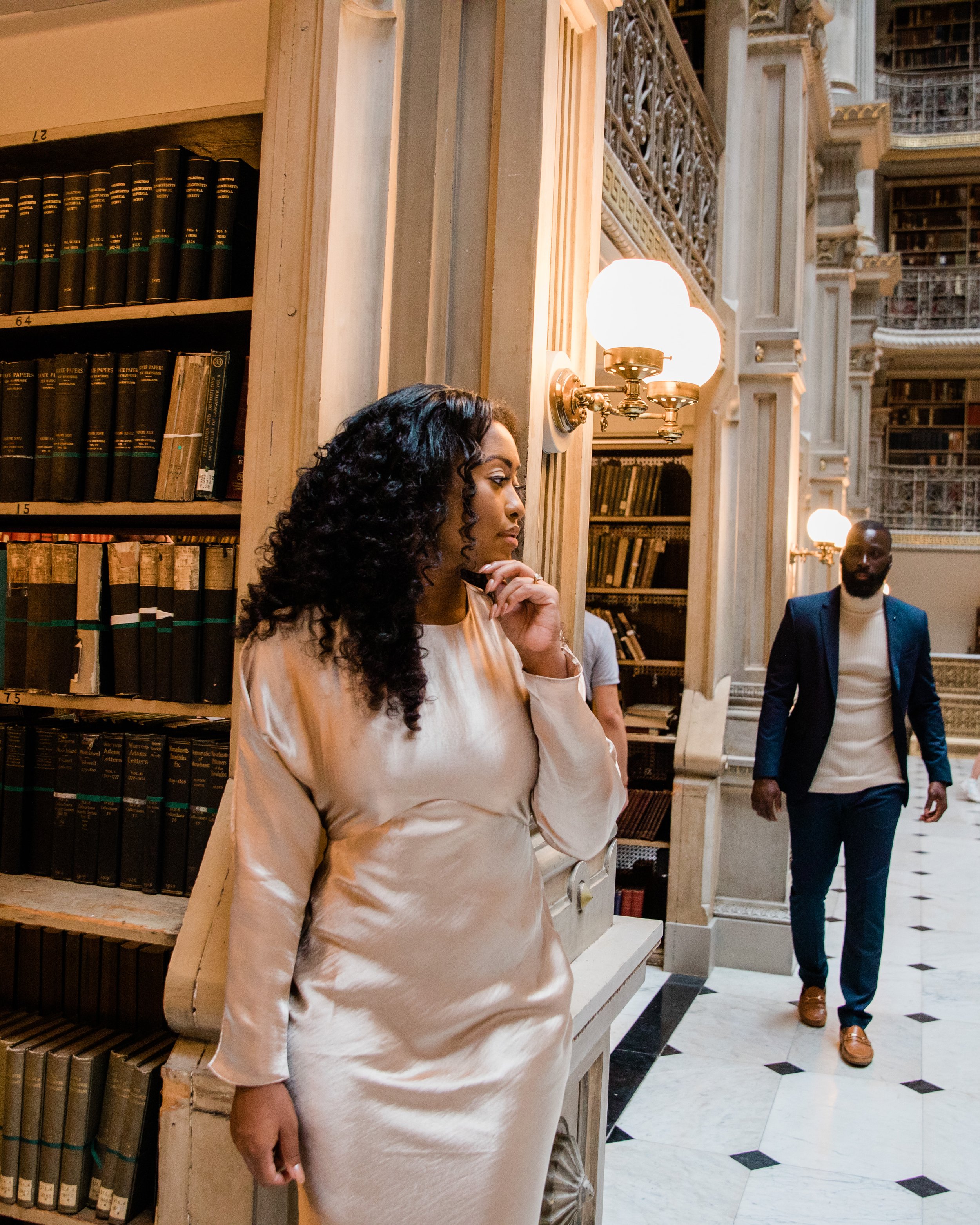 Disney Beauty and The Beast Inspired Engagement Session at The Peabody Library Baltimore Maryland shot by Megapixels Media Photography-25.jpg