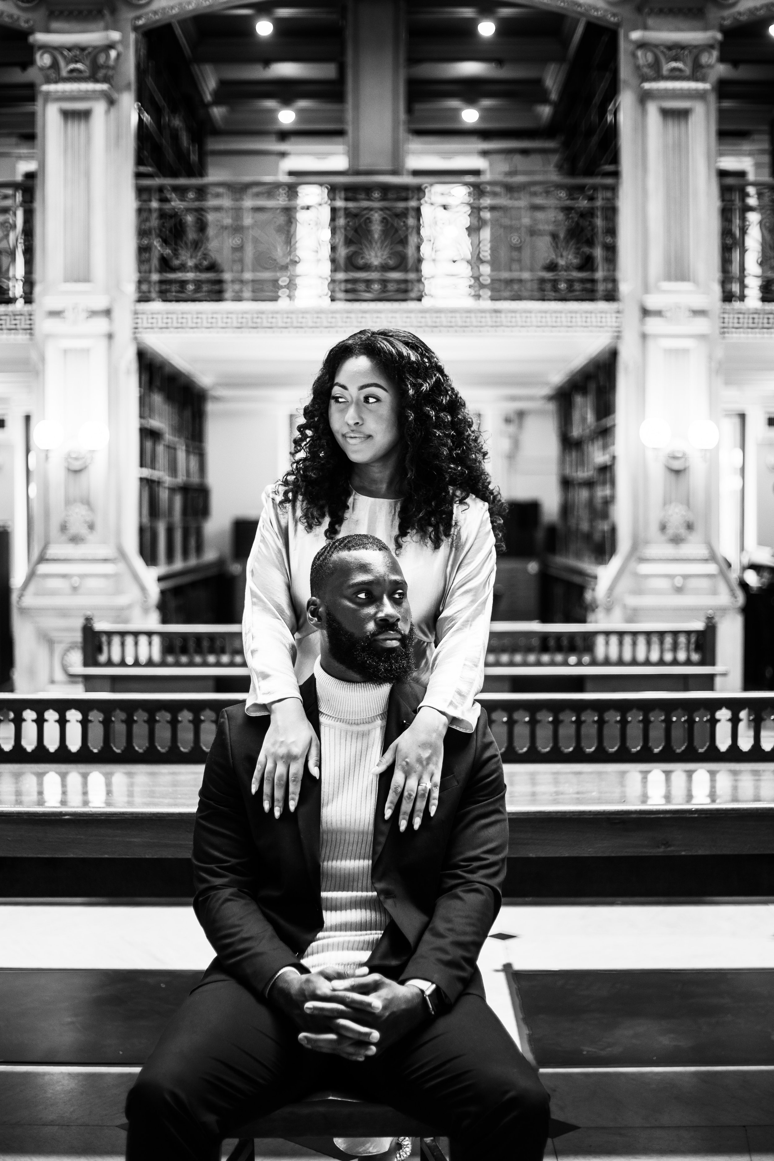 Disney Beauty and The Beast Inspired Engagement Session at The Peabody Library Baltimore Maryland shot by Megapixels Media Photography-34.jpg