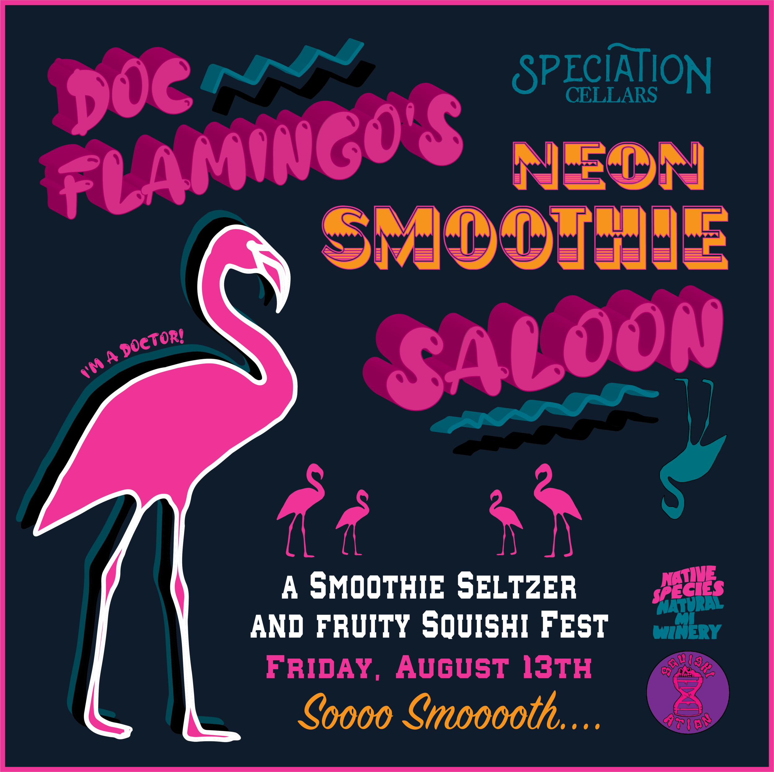 🧑‍⚕️🦩 DOC FLAMINGO’S NEON SMOOTHIE SALOON 🍹🍍