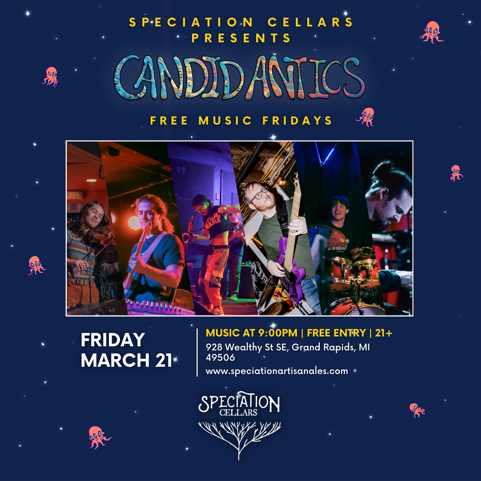 Free Show Friday: Candid Antics (Jazz/Funk/Fusion)