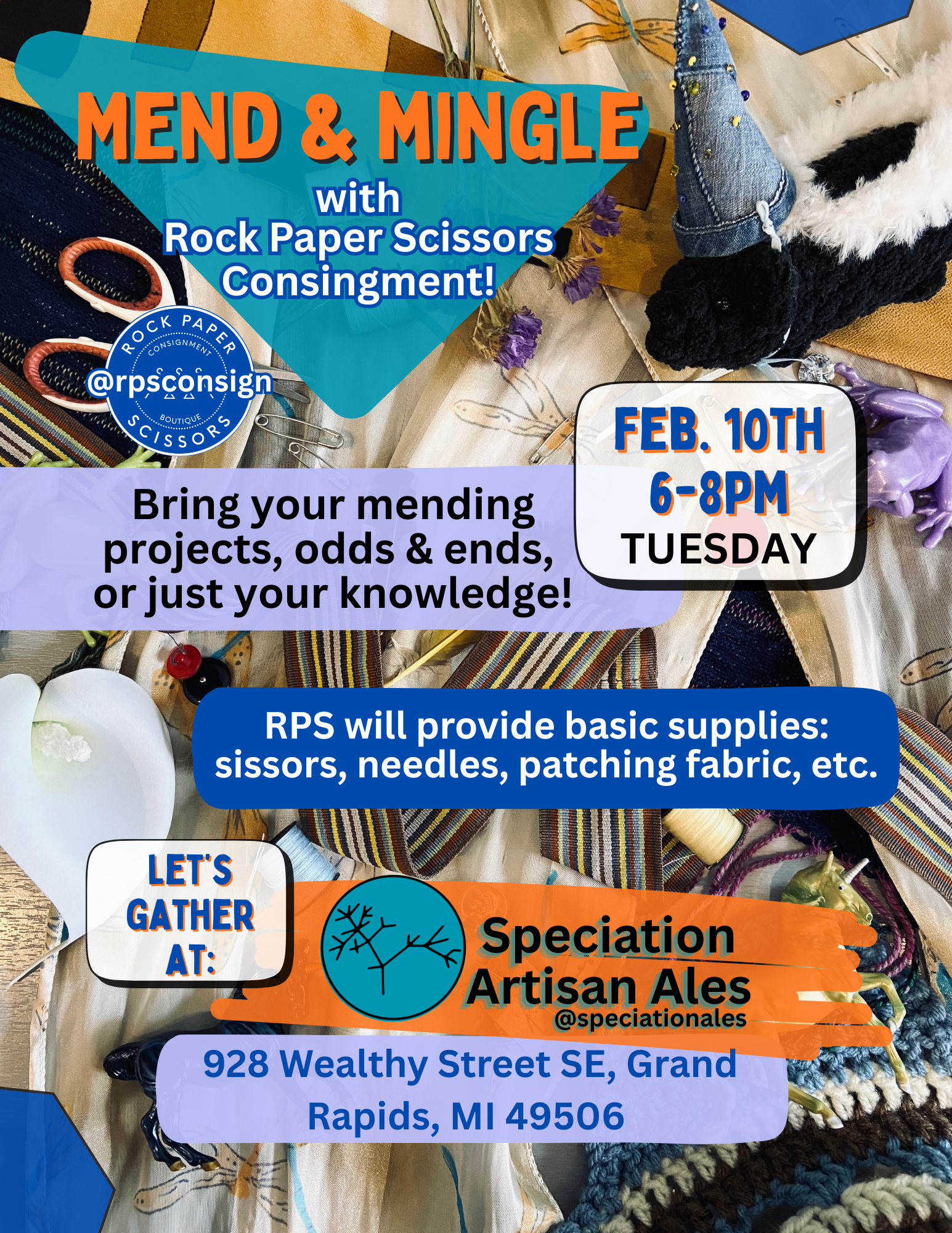 Mend &amp; Mingle w/ Rock Paper Scissors Consignment!