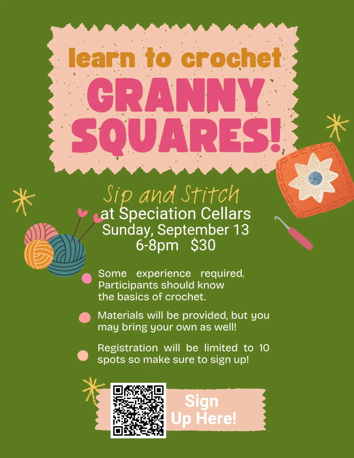 Learn to Crochet: Granny Squares w/ One More Knot Shop