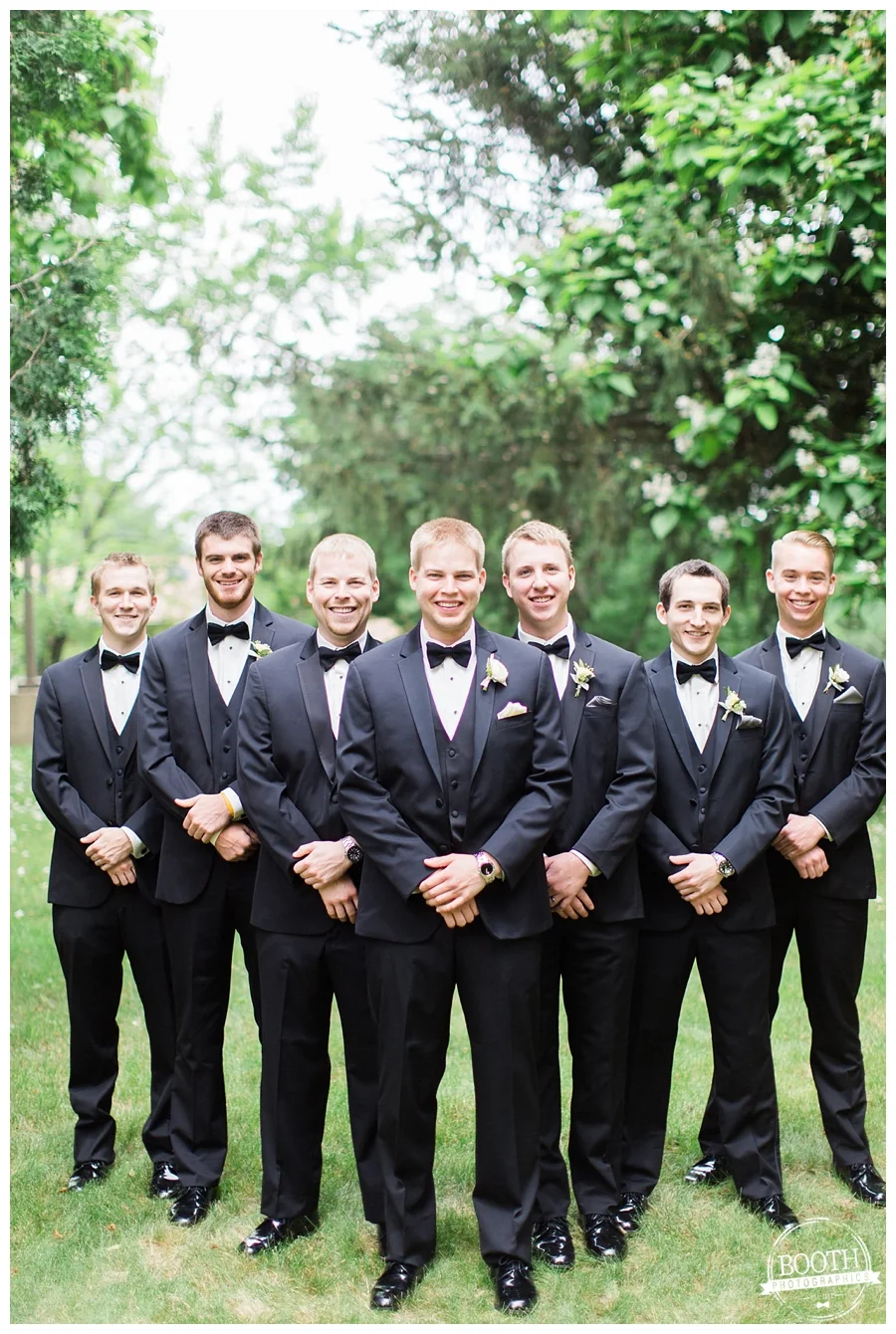 groomsmen together at an elegant UW Madison wedding