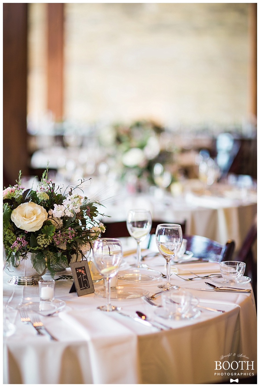 tablescapes at a romantic, industrial wedding at the Pritzlaff Events