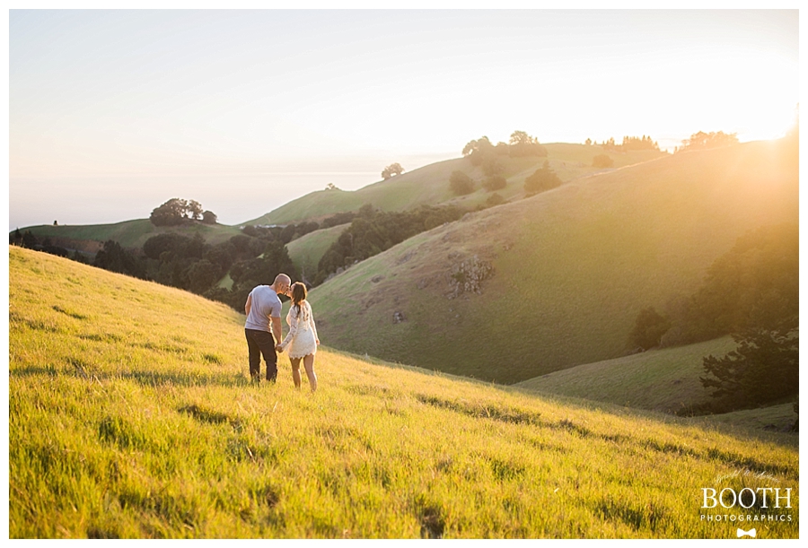 couple holding hands at Mt. Tamalpais, Marin County, California