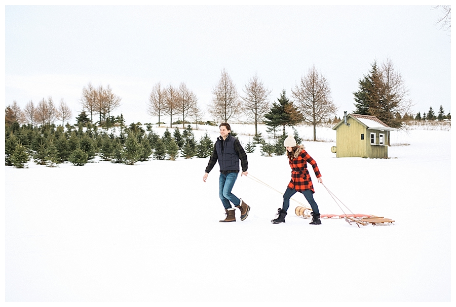 couple sledding