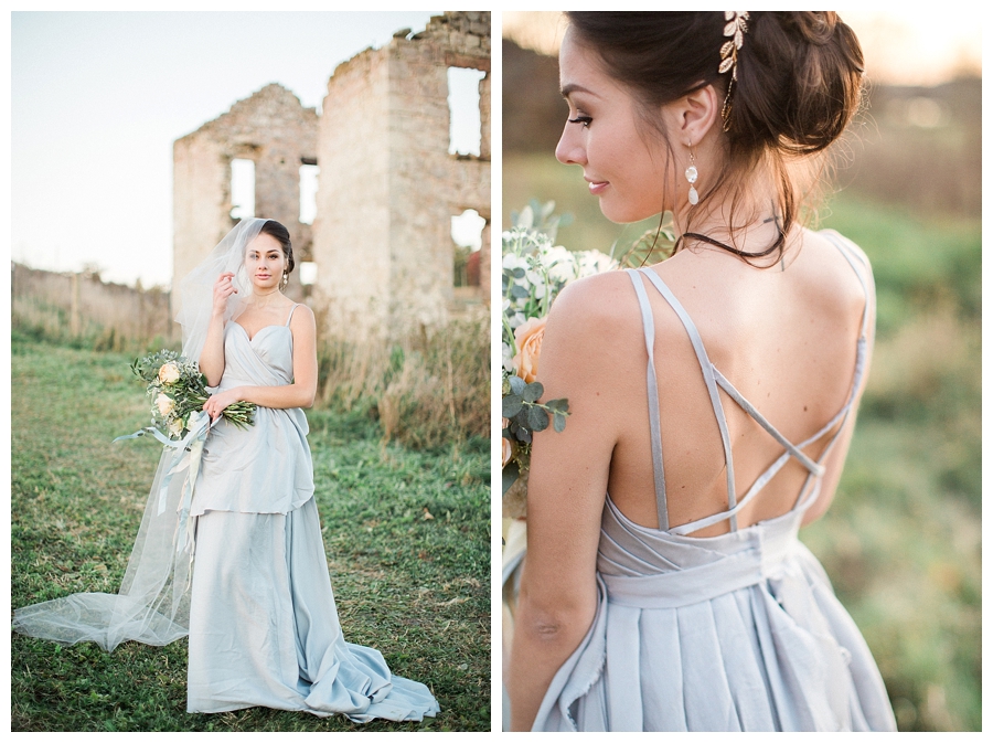 Gray fine art bridal gown