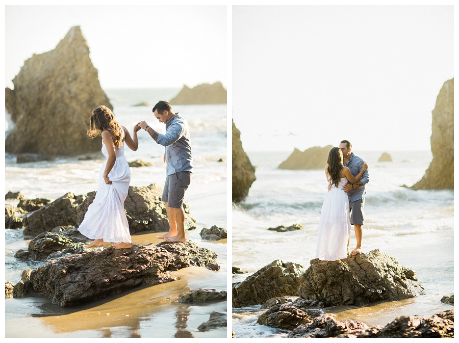fine art engagement session at El Matador Beach, Malibu, CA