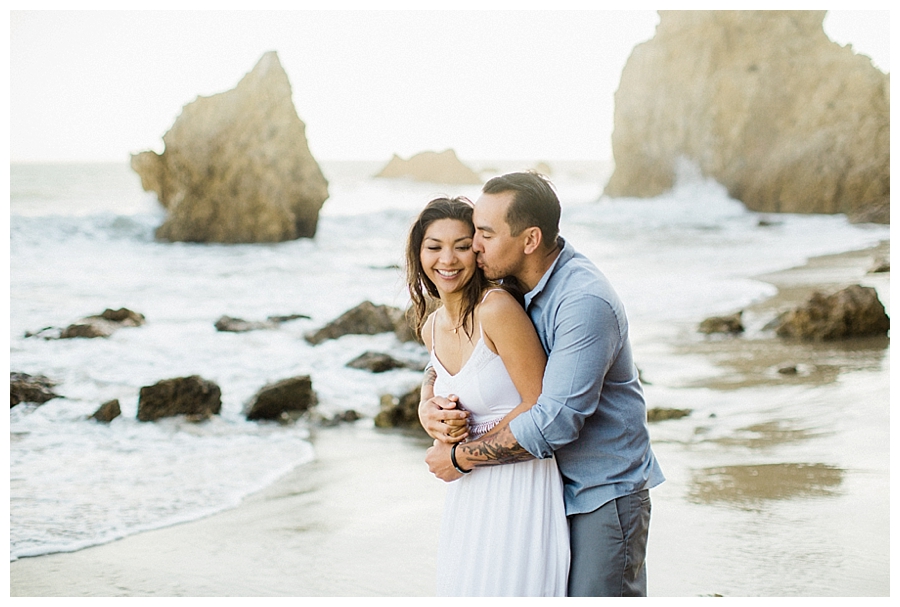 fine art engagement session at El Matador Beach, Malibu, CA