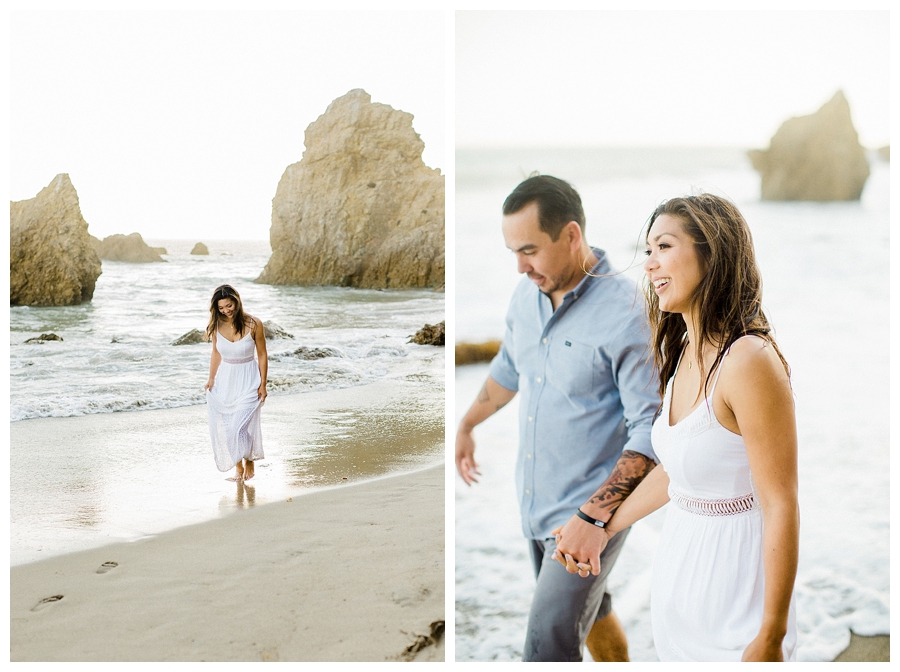 fine art engagement session at El Matador Beach, Malibu, CA