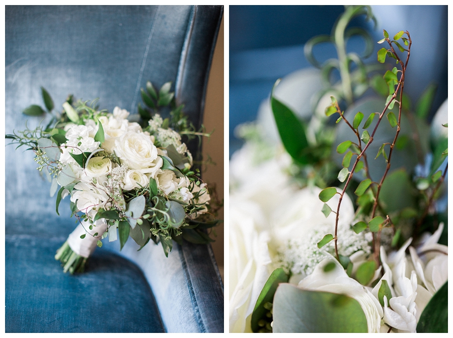 fine art styling of bridal bouquet at the Palmer House, downtown Chicago