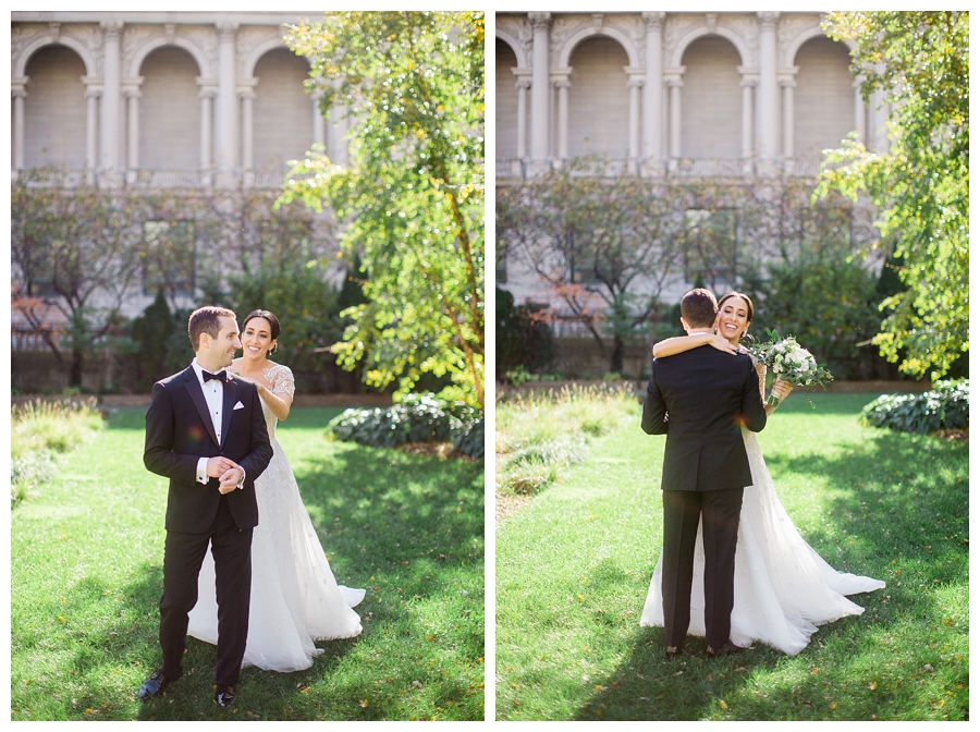 fine art photography of bride and groom at the Art Institute, Chicago