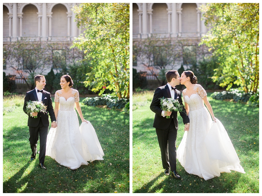 fine art photography of bride and groom at the Art Institute, Chicago
