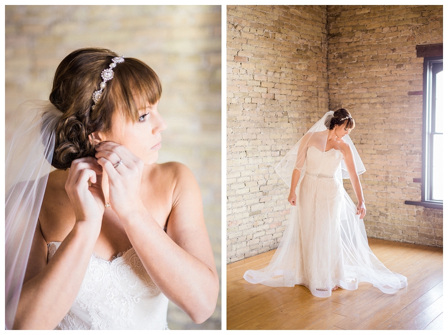 fine art photography of bride for their historic warehouse wedding at the Lageret