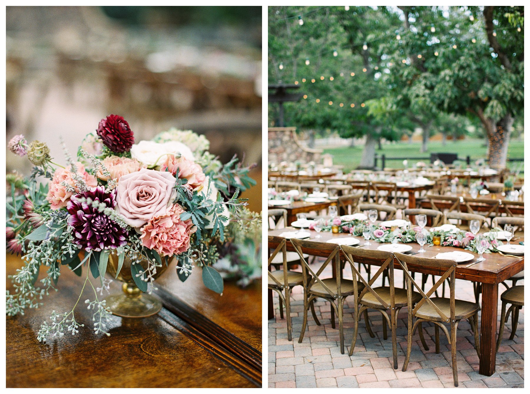 outdoor wedding reception
