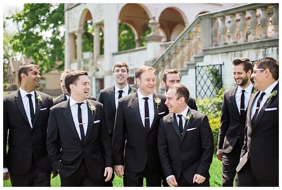 Bridal party photos at the Villa Terrace Museum of Decorative Arts