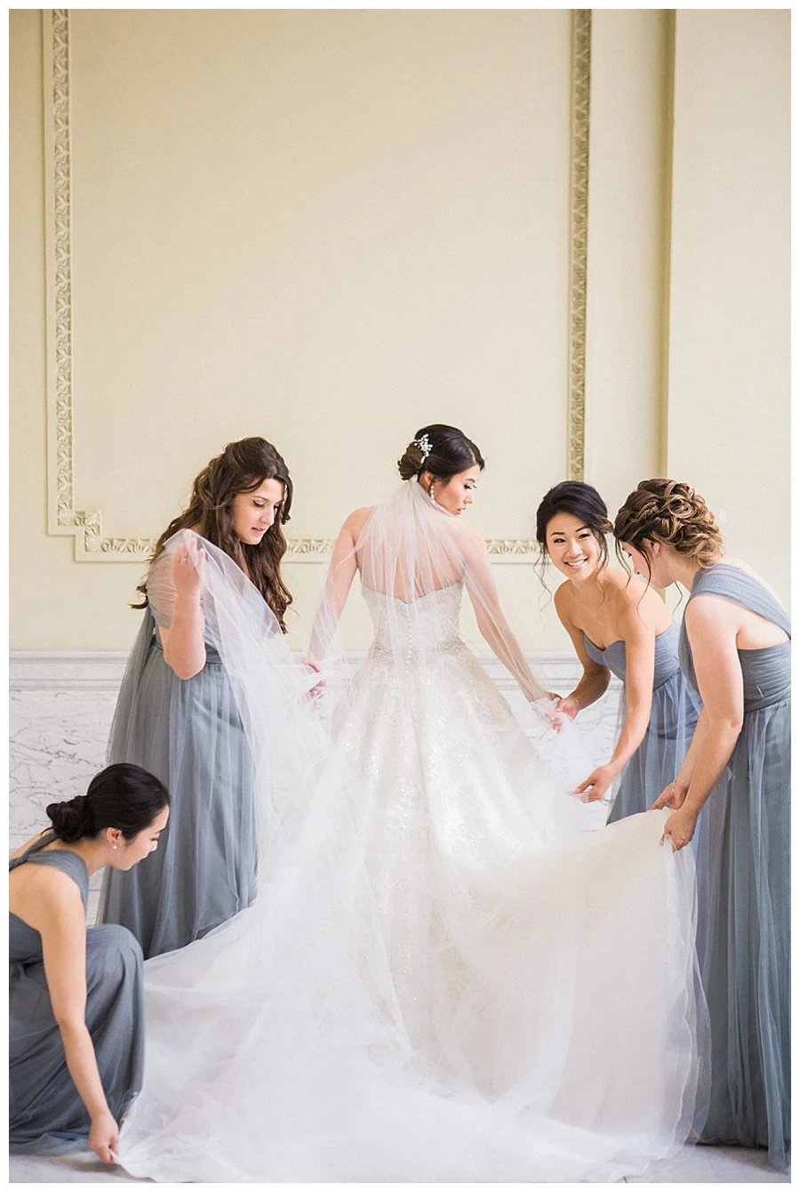 bridal party photos at the Wisconsin Historical Society